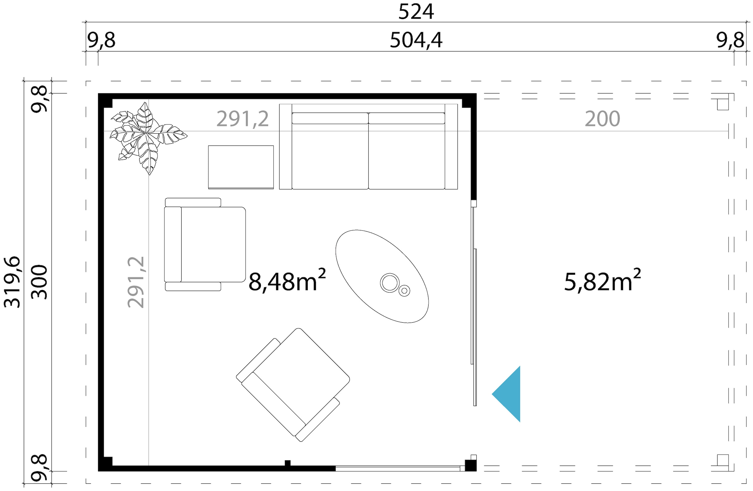 LASITA MAJA Gartenhaus »Domeo 2, Carbongrau«, (Set), mit Dachverlängerung