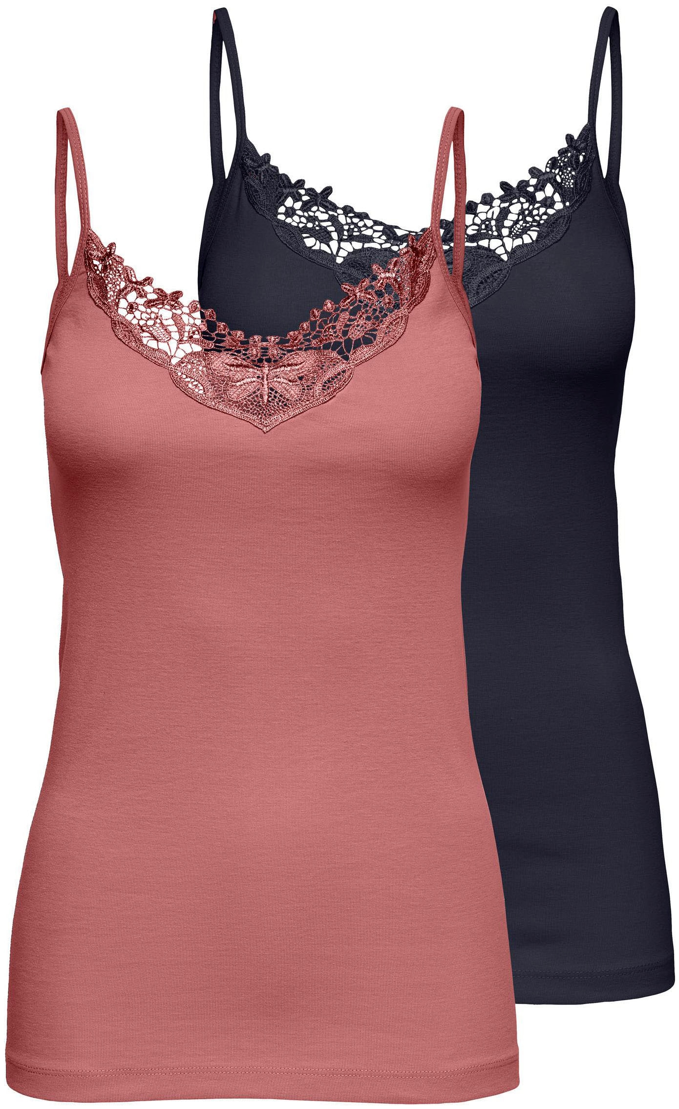 ONLY Spitzentop "ONLKIRA – Doppelpack mit Spitzendetail für feminine Looks" günstig online kaufen