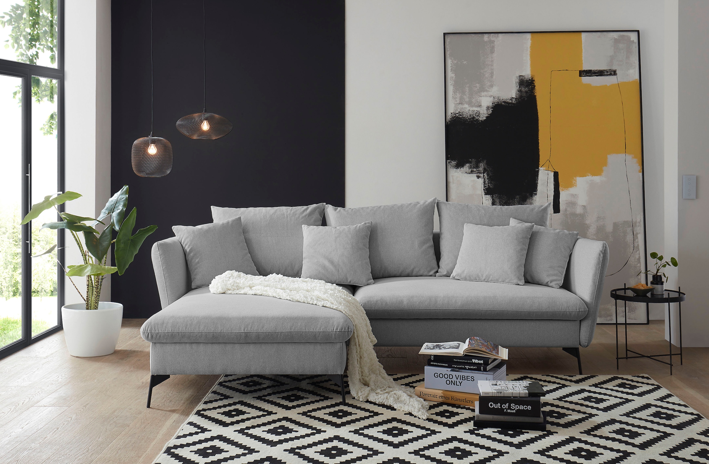 OTTO home Ecksofa "LIVORNO,258 cm, L-Form," Schlaffunktion u. Bettkasten (1 günstig online kaufen