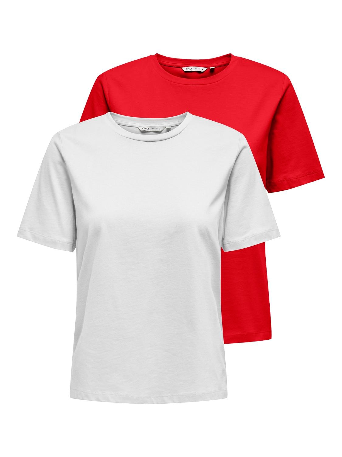 ONLY Kurzarmshirt "ONLONLY – Doppelpack T-Shirts für Alltag und Freizeit", günstig online kaufen