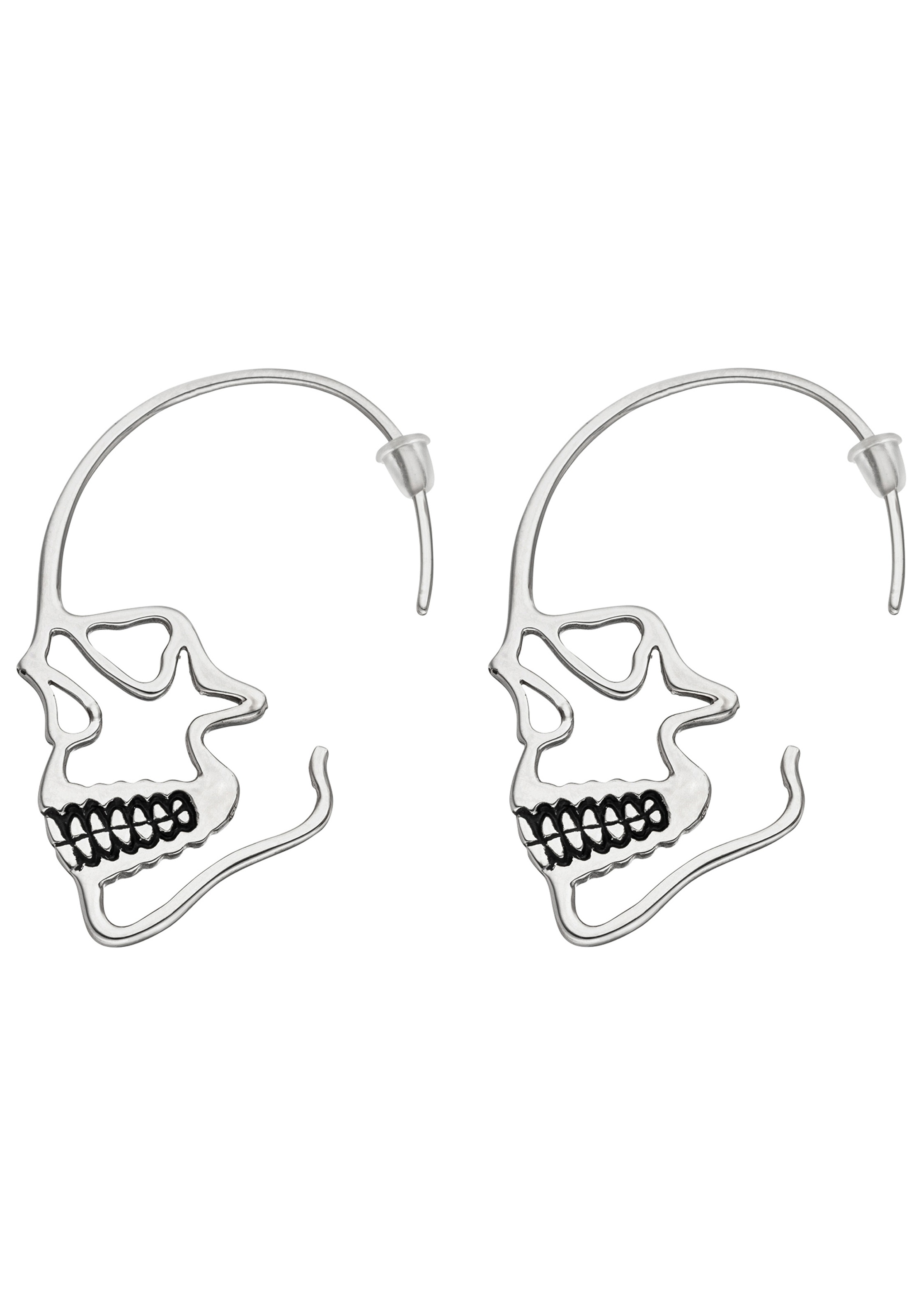JOBO Paar Ohrhänger »Totenkopf« Edelstahl