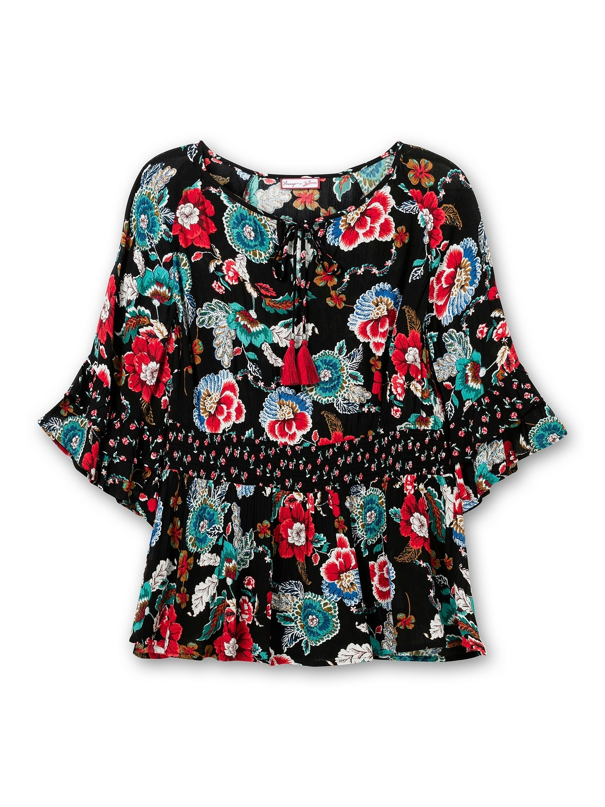 sheego by Joe Browns Tunika »Große Größen«, mit Cut-outs, Smokbund und Blumenprint