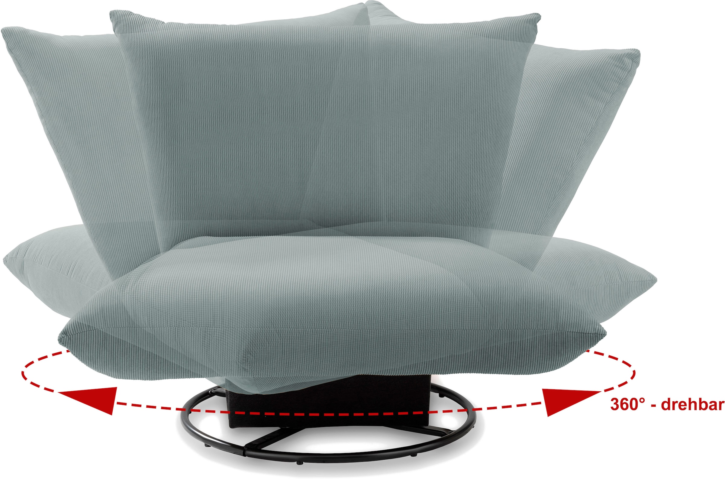 INOSIGN Drehsessel »Cremona«, 360° drehbar mit Metallfuß