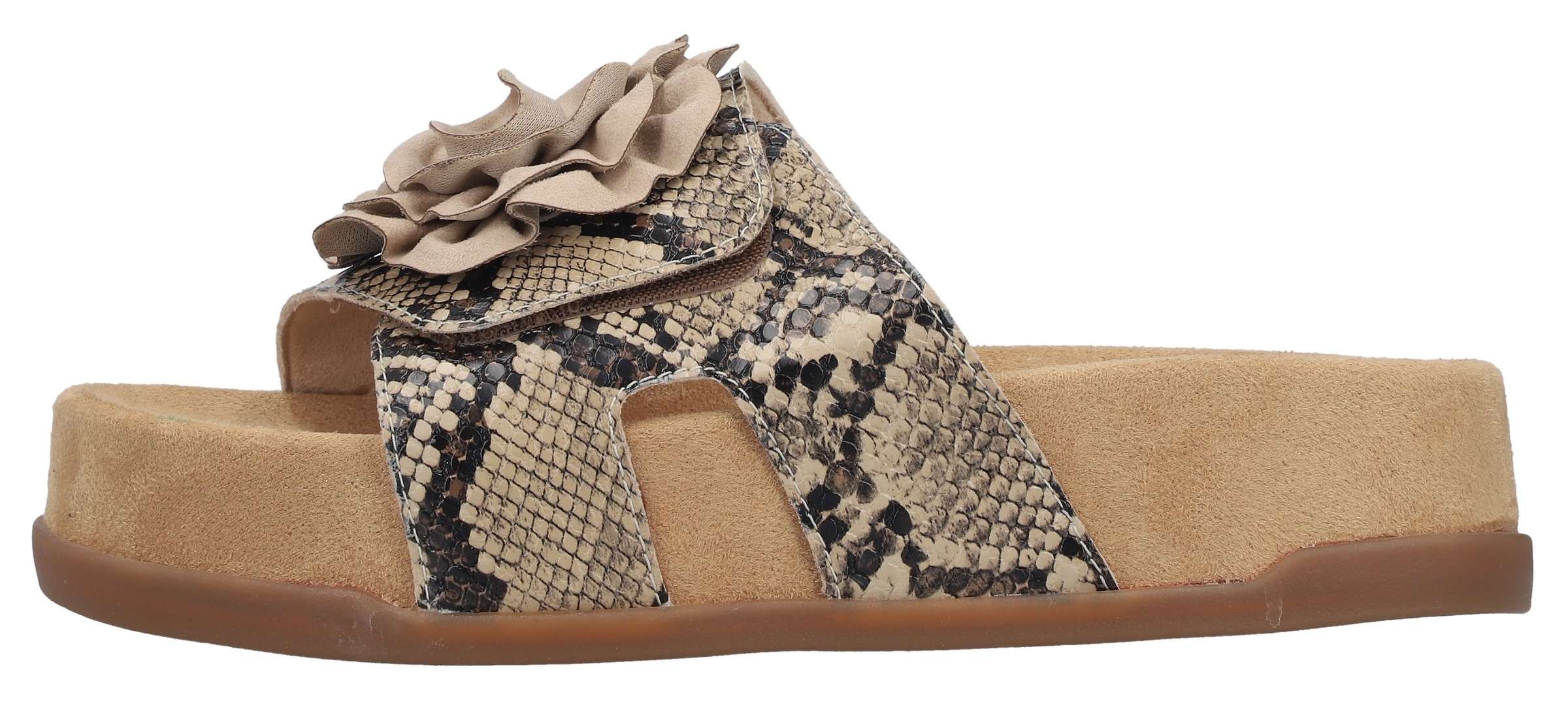 Rieker Pantolette  Sommerschuh, Urlaubsschuh, Strandschuh mit Blüte