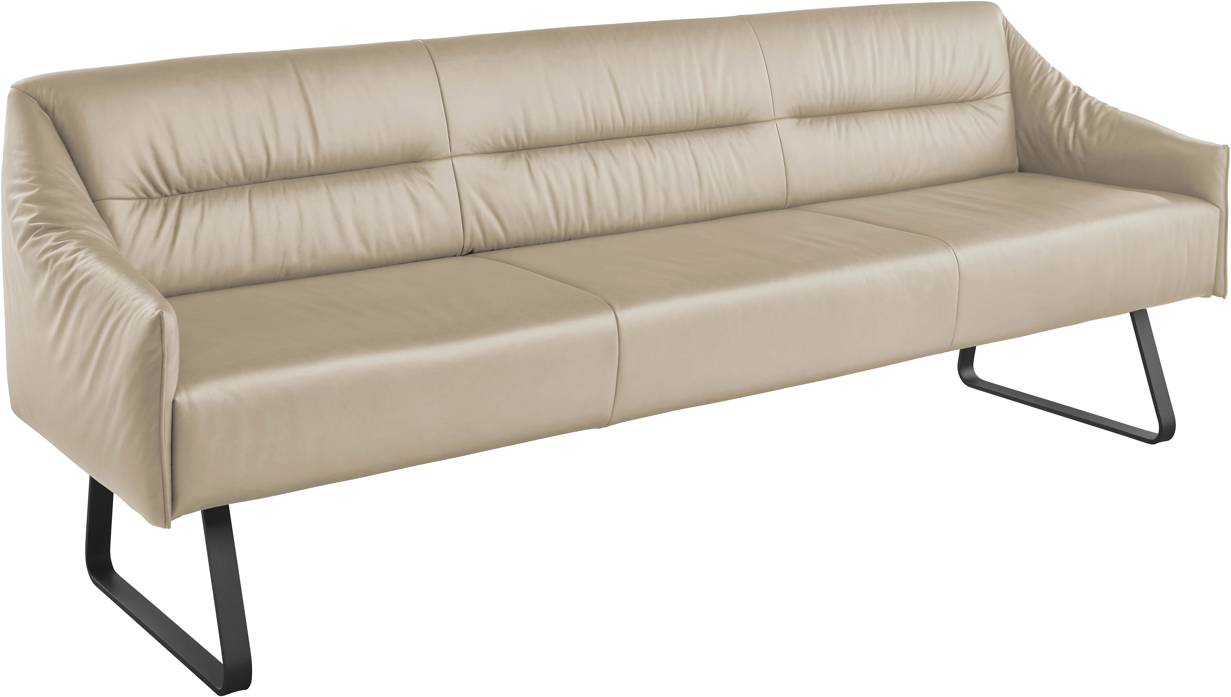 Musterring Essbank "JustB SP500" 1 Stk. tlg. Metallkufe schwarz, verschiedene Farben, Breite 220 oder 250 cm