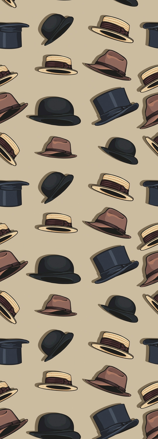 queence Vinyltapete »Hats« 90 x 250 cm selbstk...