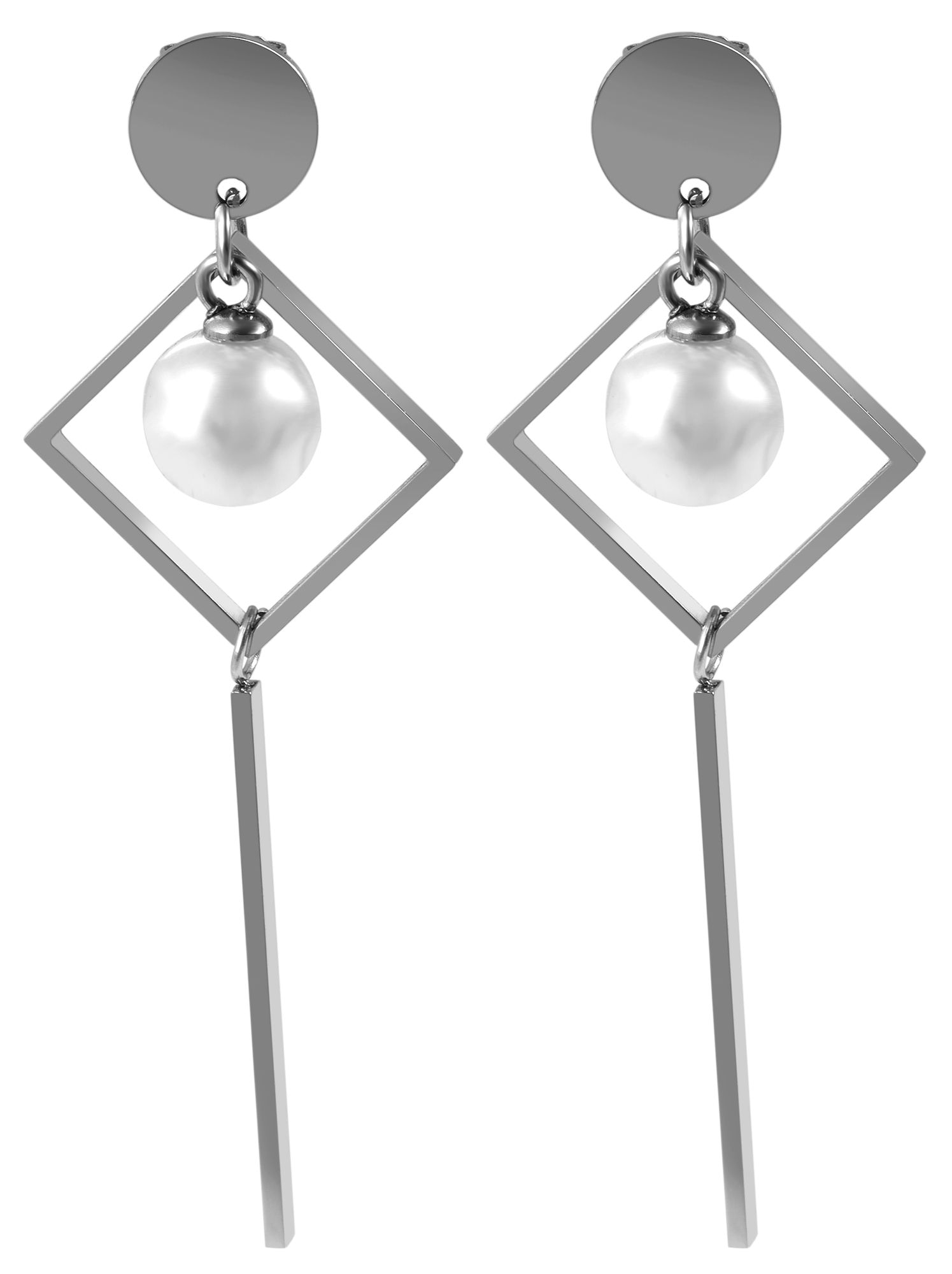 Adelia´s Paar Ohrhänger "Ohrringe – Ohrstecker aus Edelstahl mit Perle" Zum Verschenken – ideal zum Valentinstag