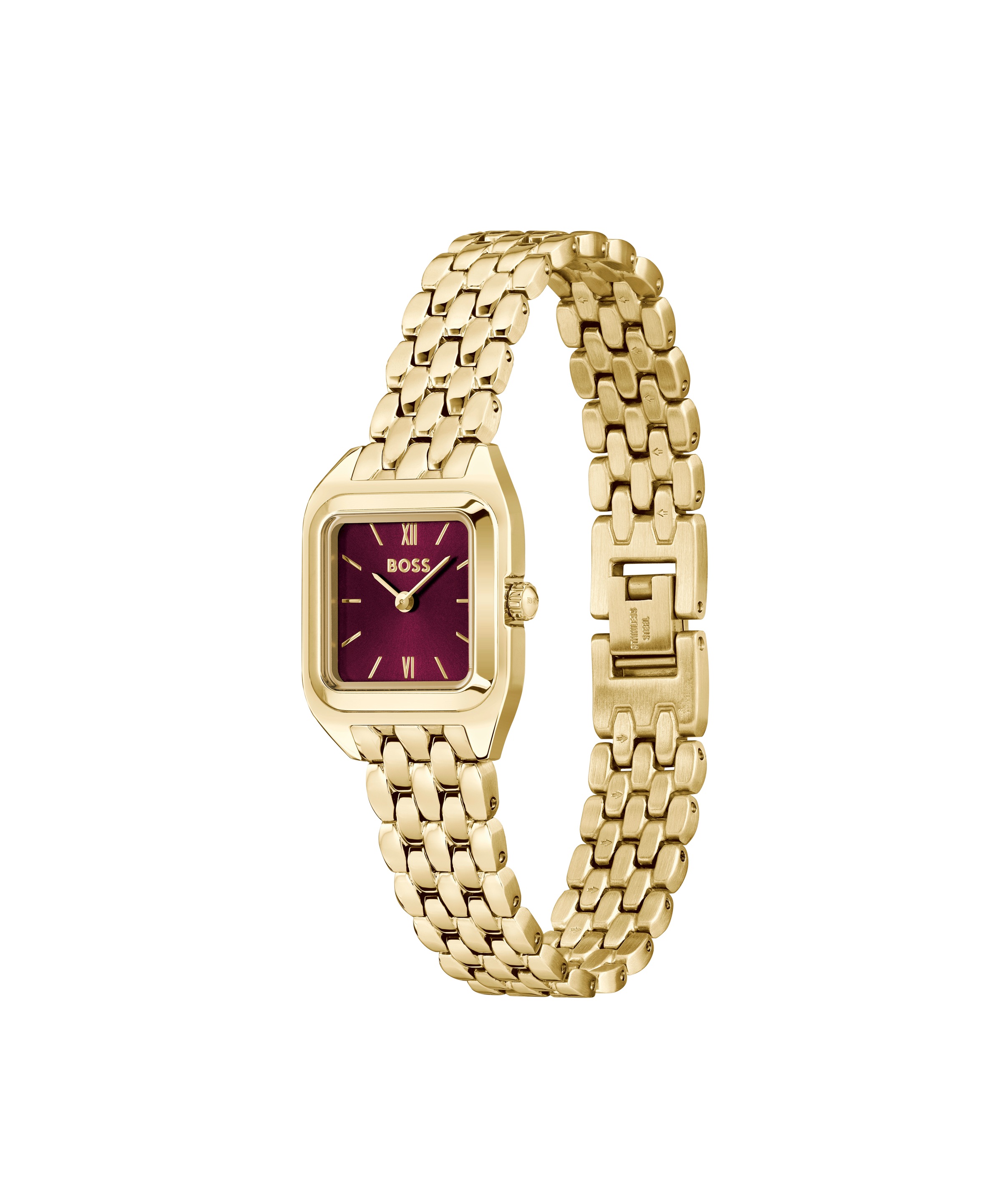 BOSS Quarzuhr »MAE PETITE« Armbanduhr, Damenuhr, Edelstahlarmband, analog