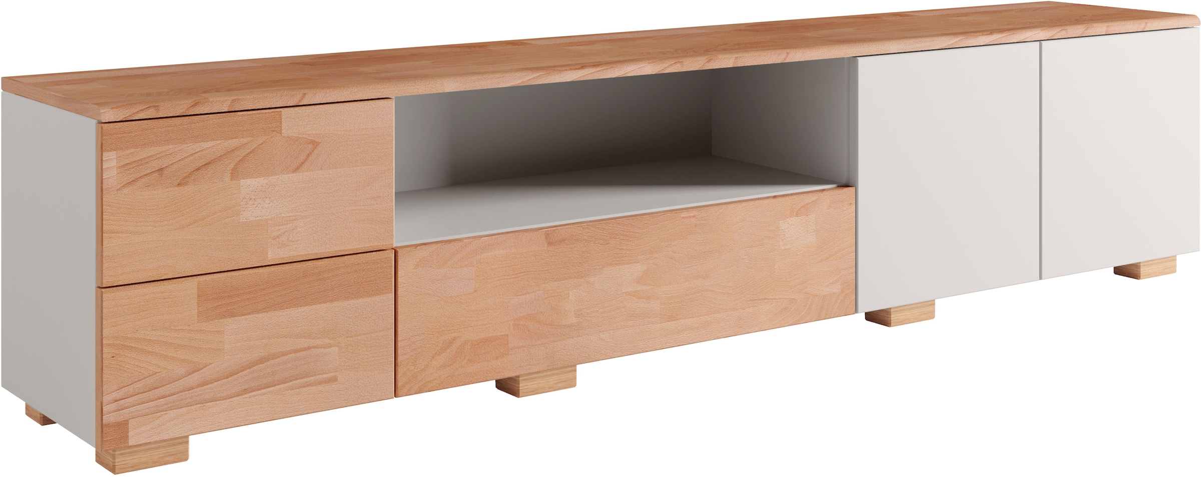 OTTO home Lowboard "Citra teilmassiv" Breite 200 cm, moderne grifflose Opti günstig online kaufen