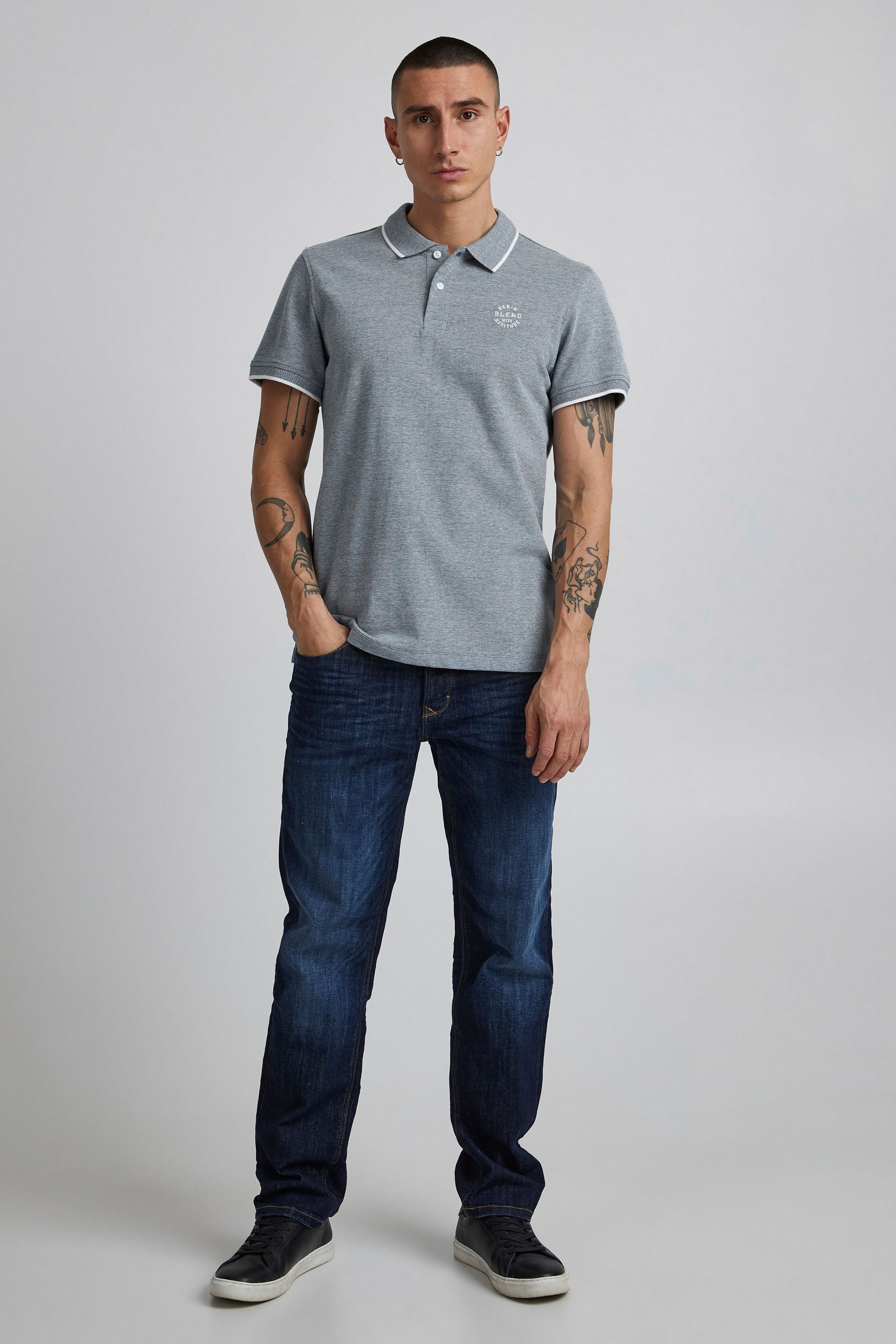 Thumbnail - Blend Poloshirt "BHBhnate" Klassisches Poloshirt mit Brustprint