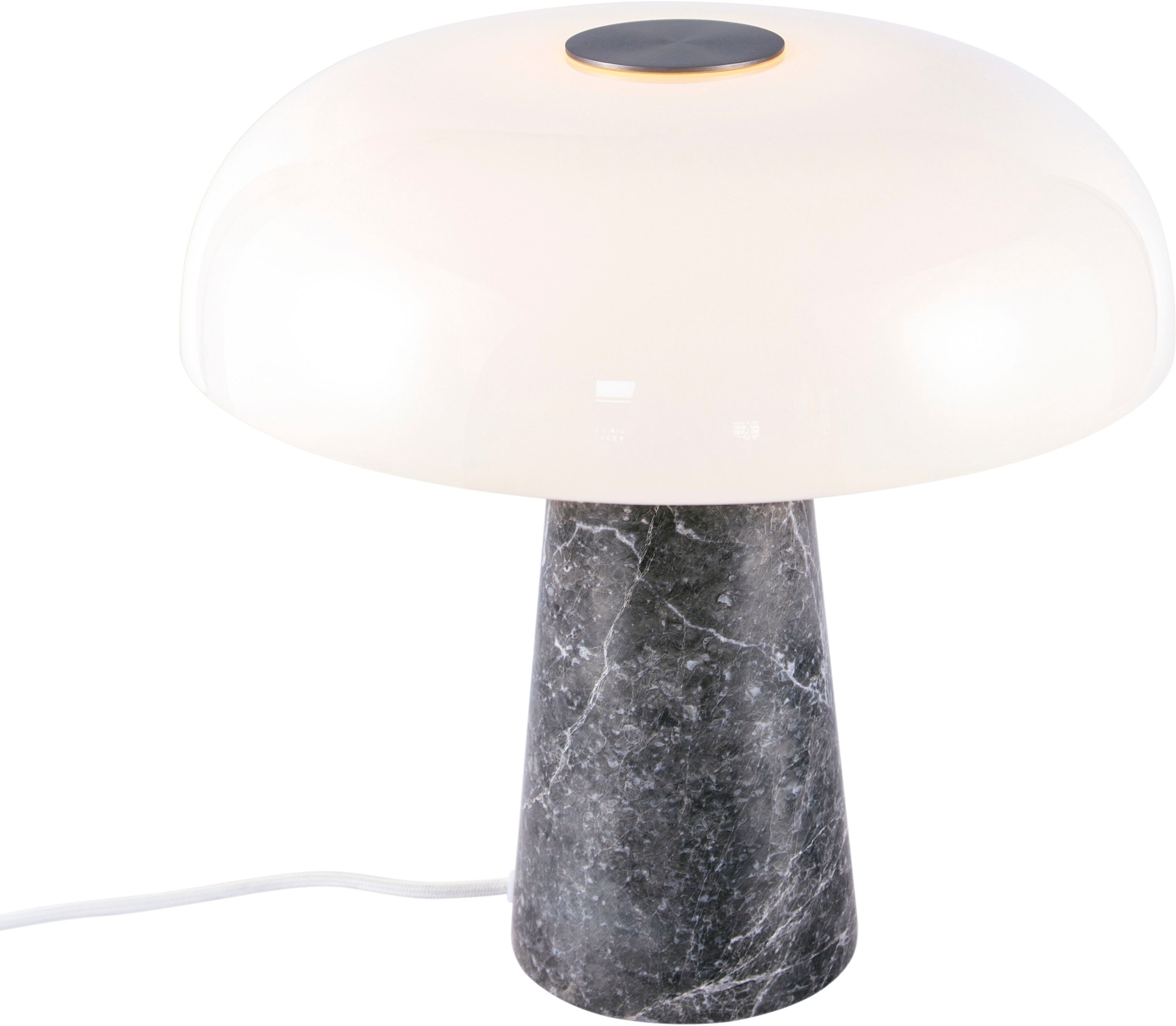 design for the people Tischleuchte »Glossy«, exklusiver Marmor, Glas und gebürsteter Stahl, für Leuchtmittel E27