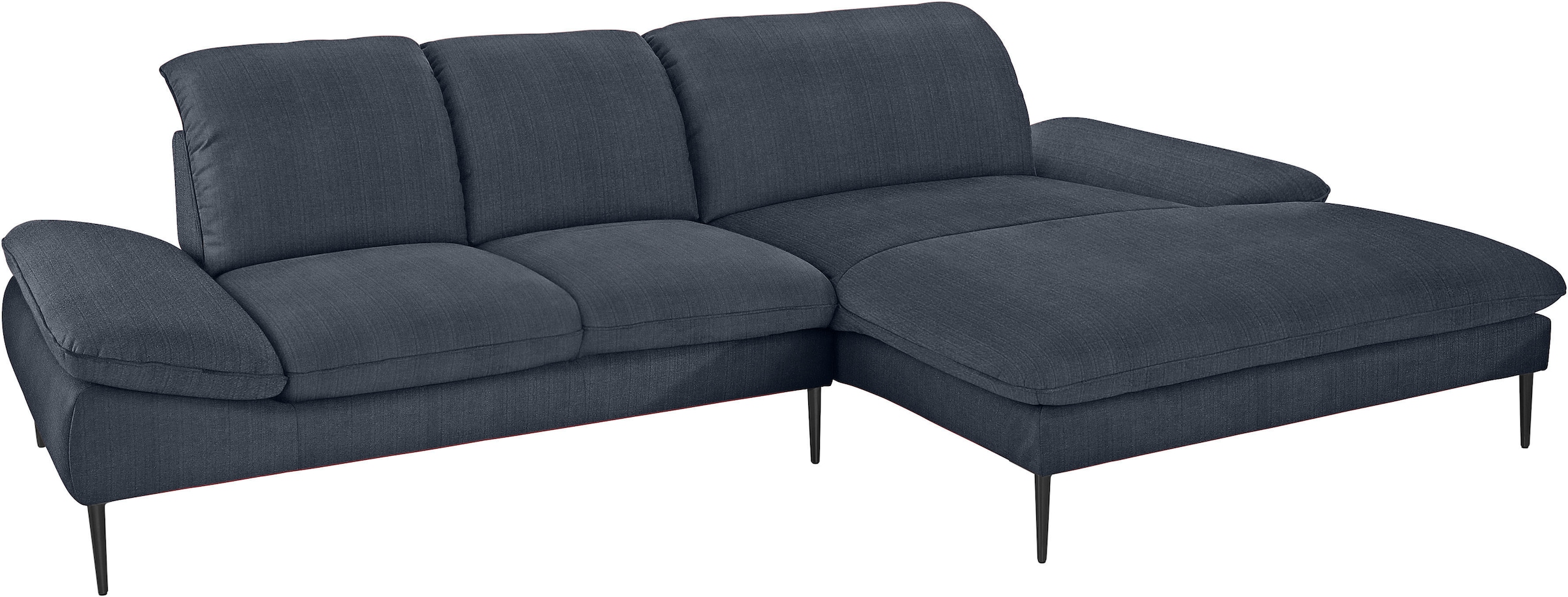 W.SCHILLIG Ecksofa »enjoy&MORE, Designsofa, elegant und bequem, L-Form«, Sitztiefenverstellung, Füße schwarz pulverbeschichtet, Breite 310 cm