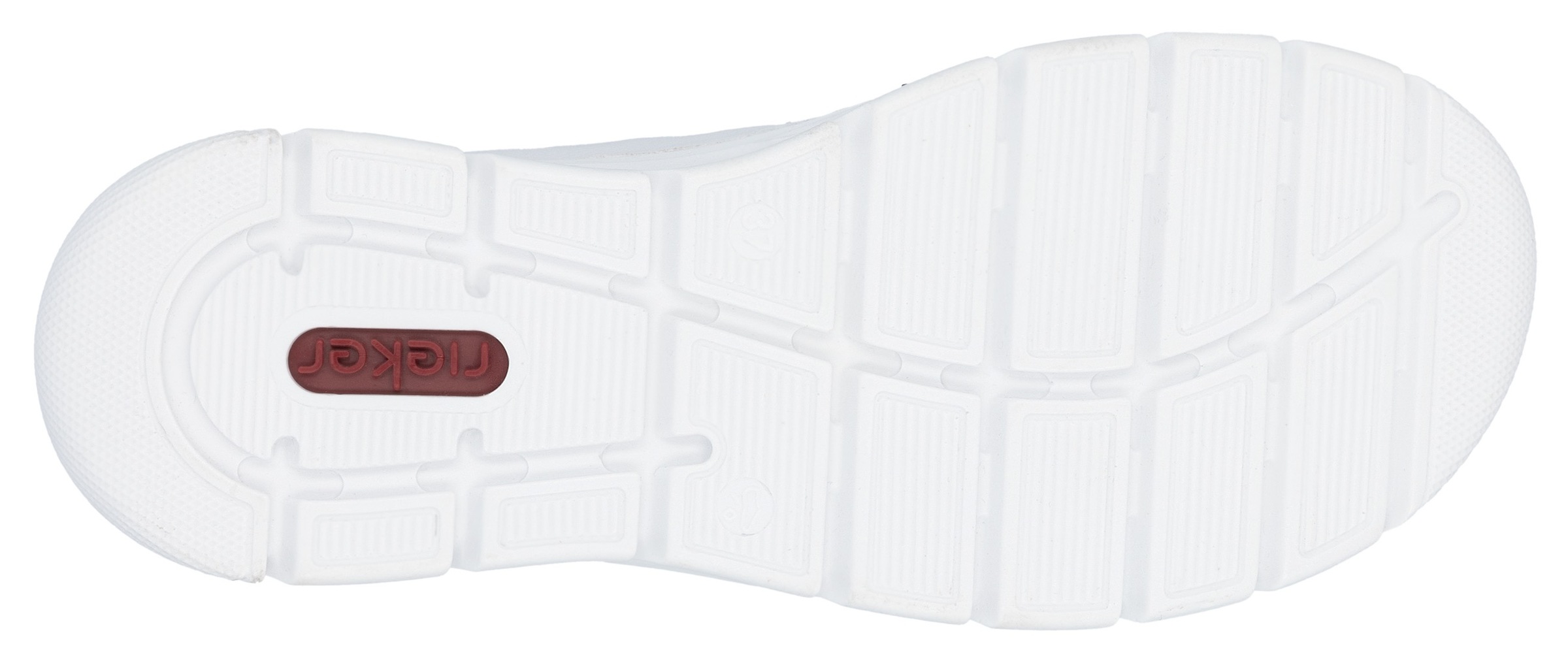 Slip-On Sneaker RIEKER, Damen, Gr. 39, weiß (weiß, kombiniert), Lederimitat, Schuhe, Slipper, Freizeitschuh mit kontrastfarbenen Besätzen, Topseller 3