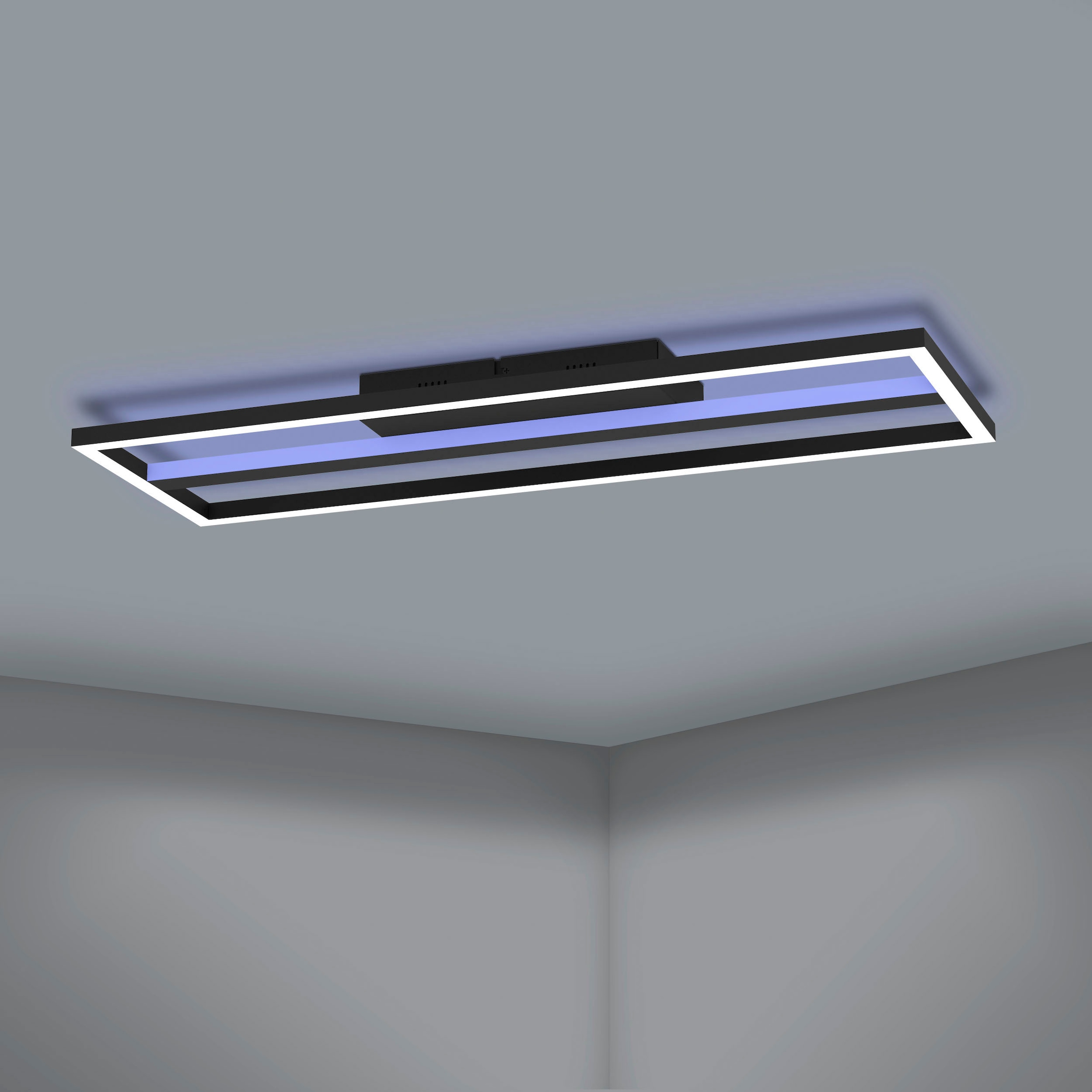 EGLO LED-Deckenleuchte »CALAGRANO-Z« in schwarz aus Alu, Stahl / inkl. LED fest integriert - 21 Watt, Gr. ca. 64 x 22 cm