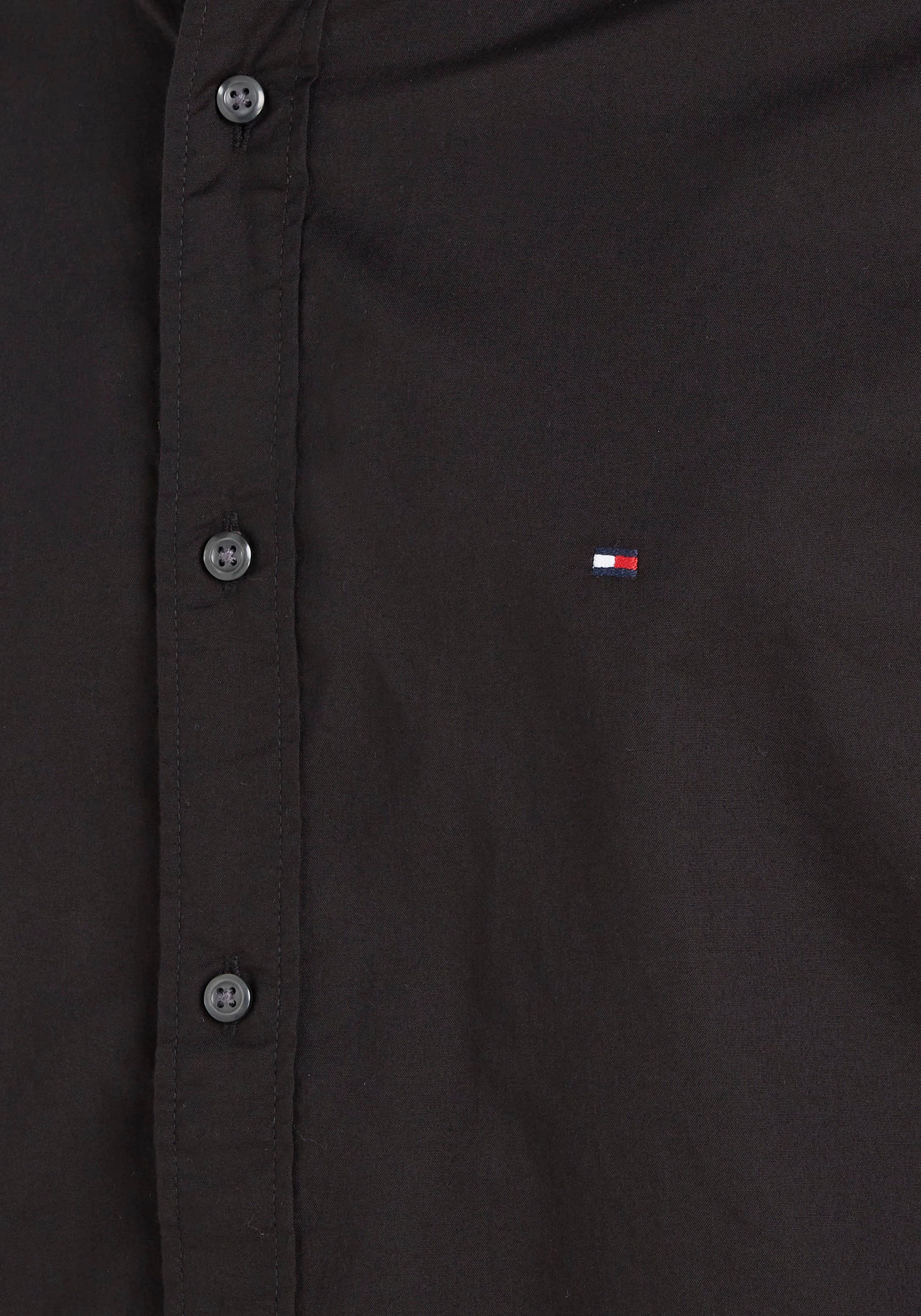 Tommy Hilfiger Langarmhemd »NATURAL SOFT SOLID MAO RF SHIRT«, mit Tommy  Hilfiger Markenstreifen innen am Ärmelschlitz ▷ kaufen | BAUR