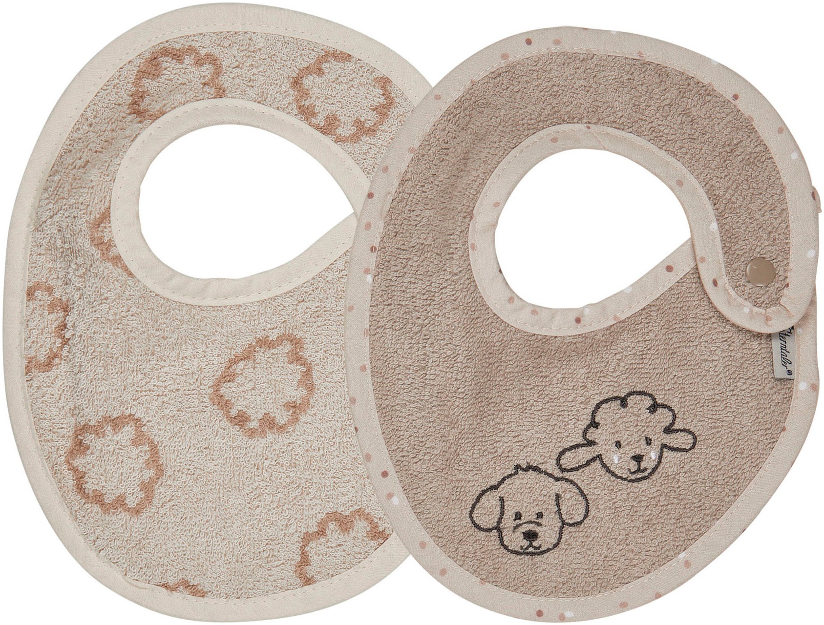 STERNTALER Baby Lätzchen "Doppelpack Bauernhof, sand", beige, Baumwolle, Lätzchen