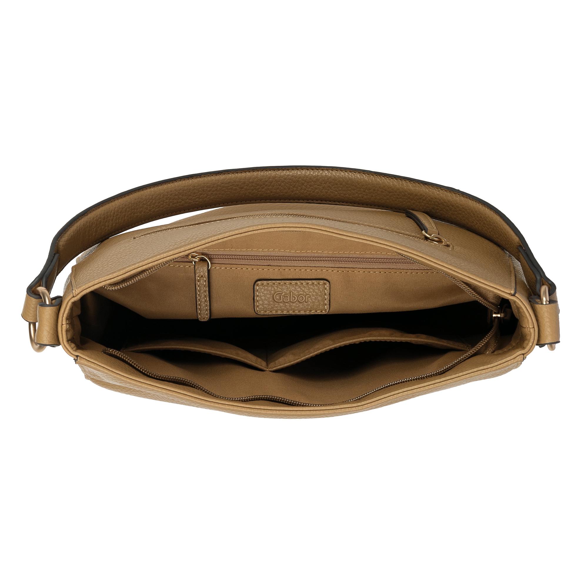 Gabor Hobo »Melora«, leicht genarbtes Lederimitat mit feinem Logo und goldenem Metallring