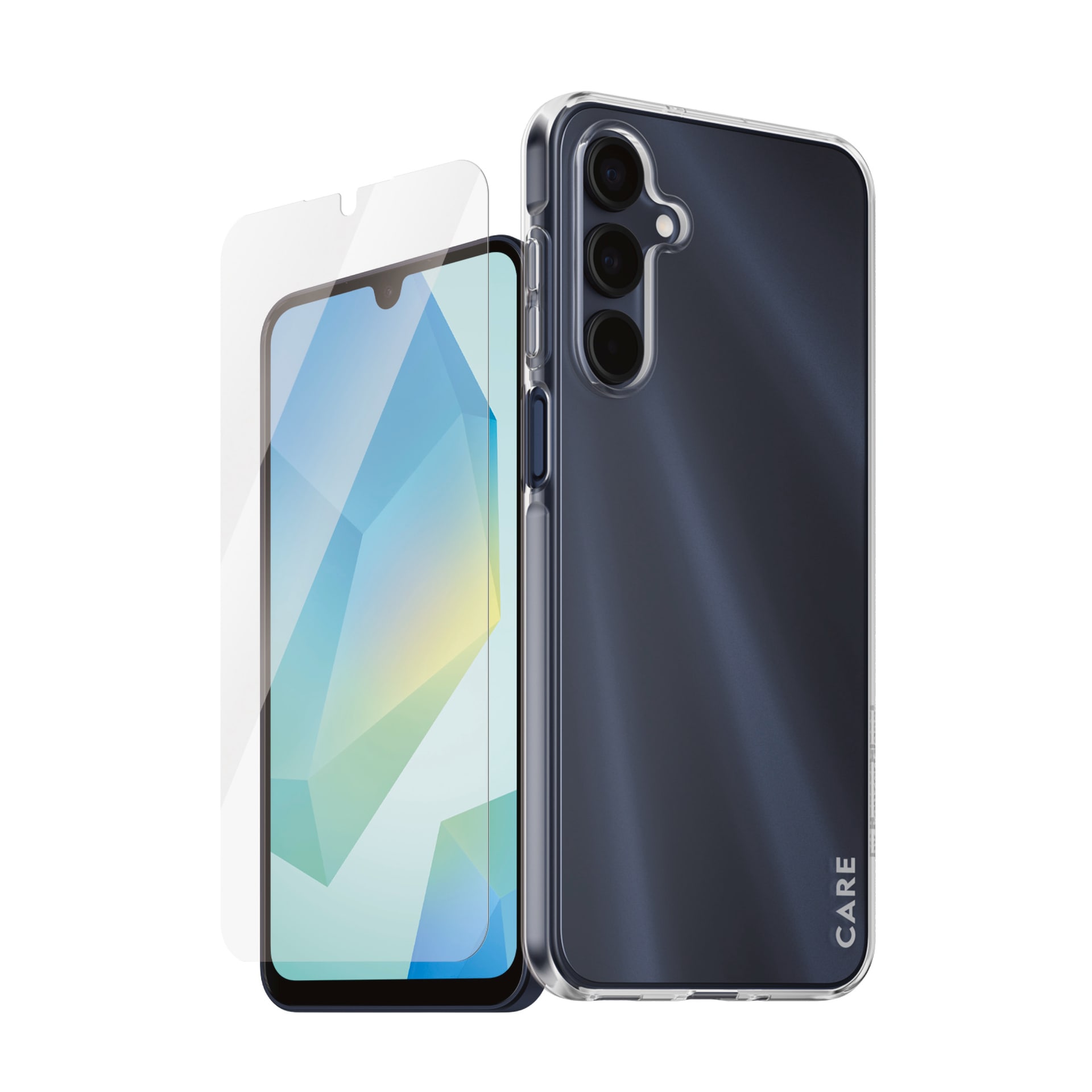 CARE by PanzerGlass Displayschutzglas »2-in-1 Protection Screen Protector + SLIM X-RAY Case«, für Samsung Galaxy A16-Samsung Galaxy A16 5G, Displayschutzfolie, Schutzfolie, Bildschirmschutz, kratz- & stoßfest