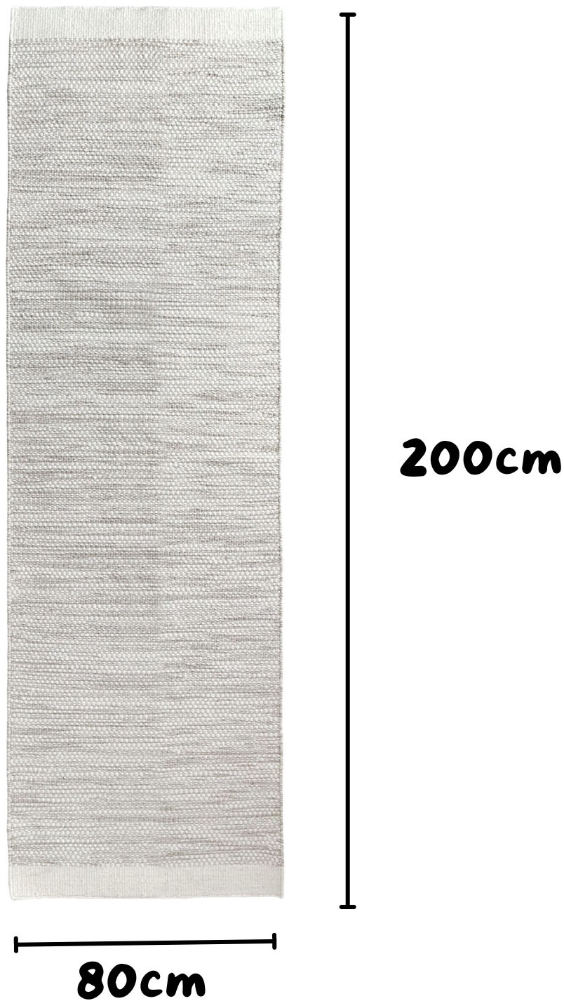 my home Bettumrandung »Woolscape«, (Set, 3 tlg.), Wendeteppich, handgewebte Qualität, meliert, reine Wolle, Wohnzimmer