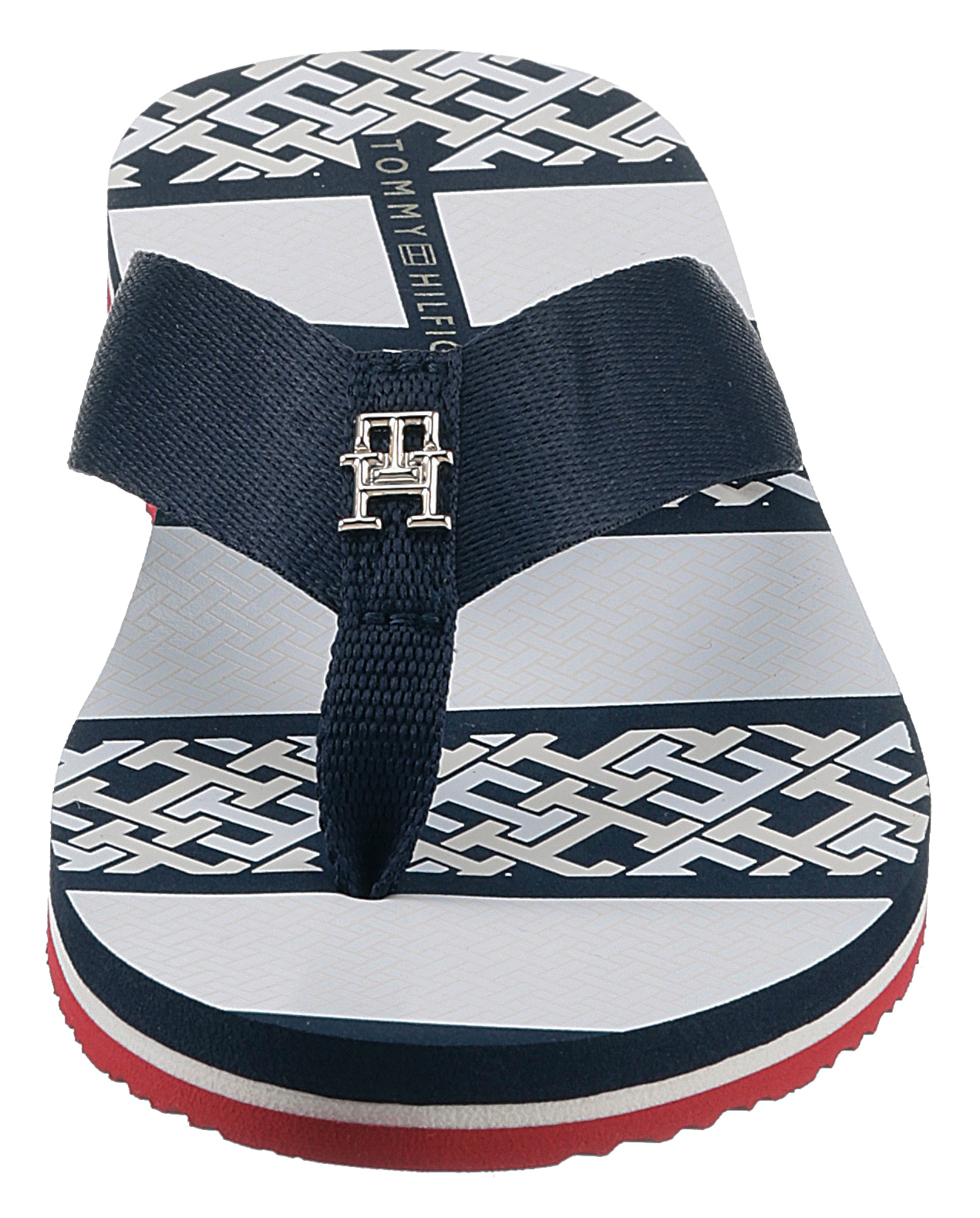 Tommy Hilfiger Zehentrenner »TH MONOGRAM ESSENTIAL SANDAL«, mit bedruckter Decksohle