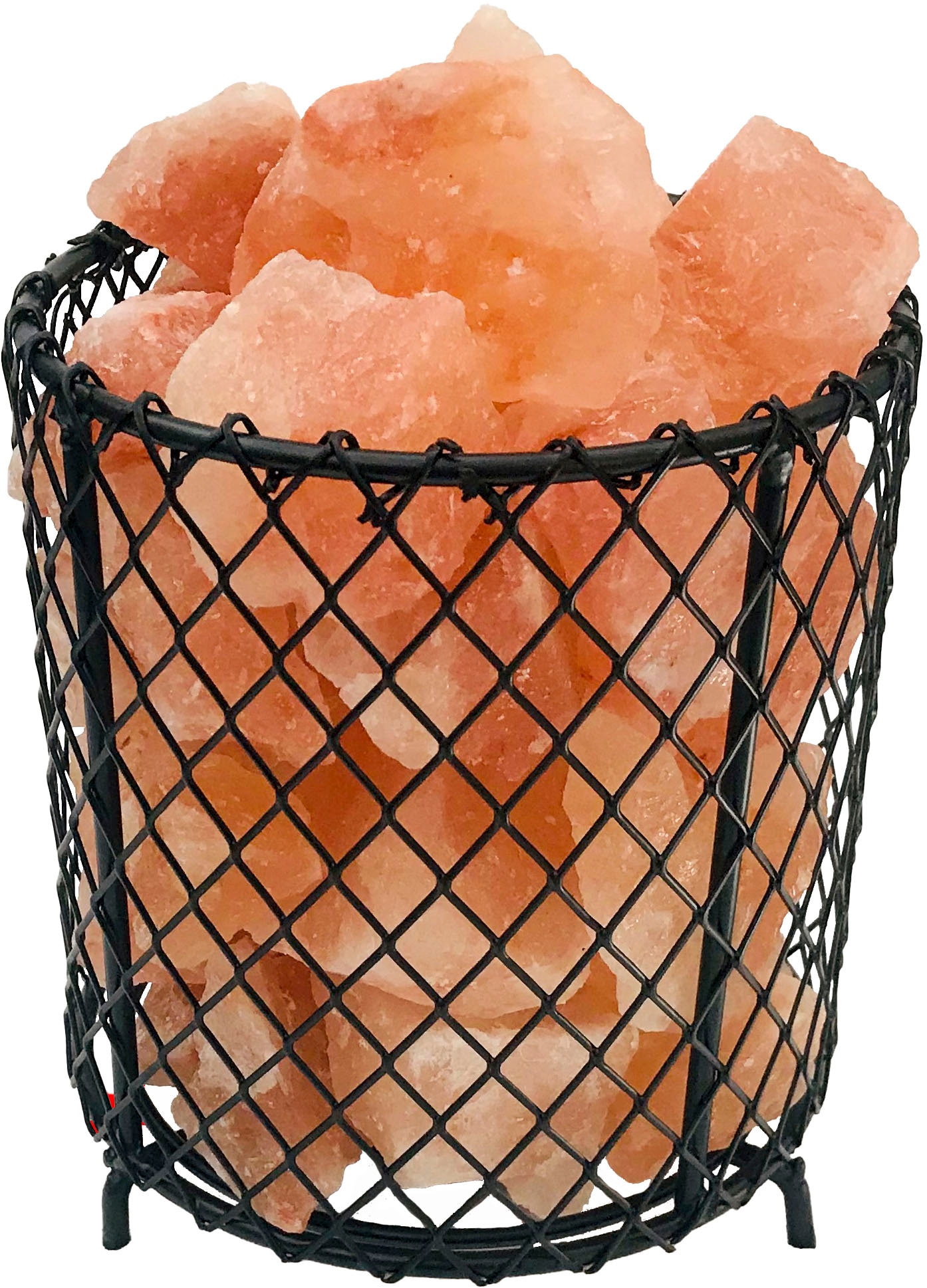 GLOBO LIGHTING Salzkristall-Tischlampe »STONE« E14 1 Stk. Salzstein, Dekolampe, Dekoleuchte, Salzkristalle, Korbleuchte