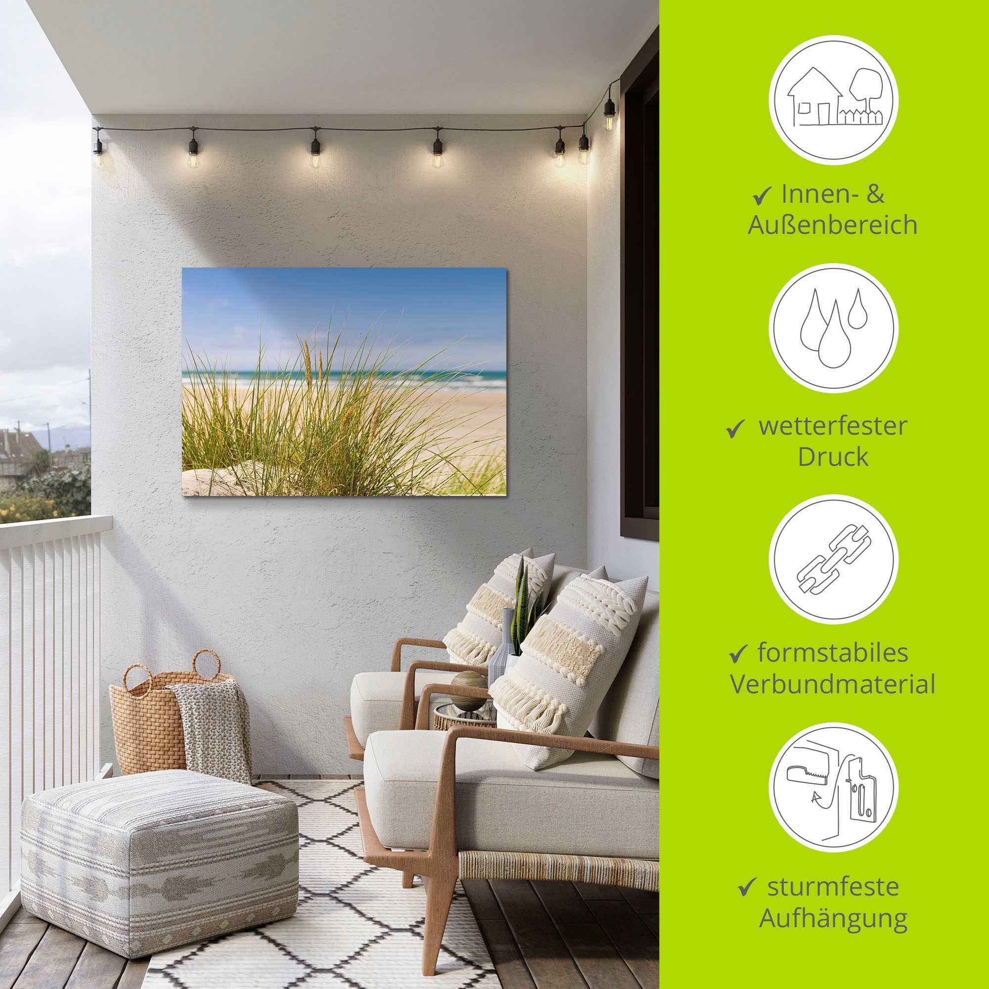Artland Wandbild »Dünengras«, Strand, (1 St.), als Alubild, Outdoorbild, Leinwandbild, Poster in verschied. Größen
