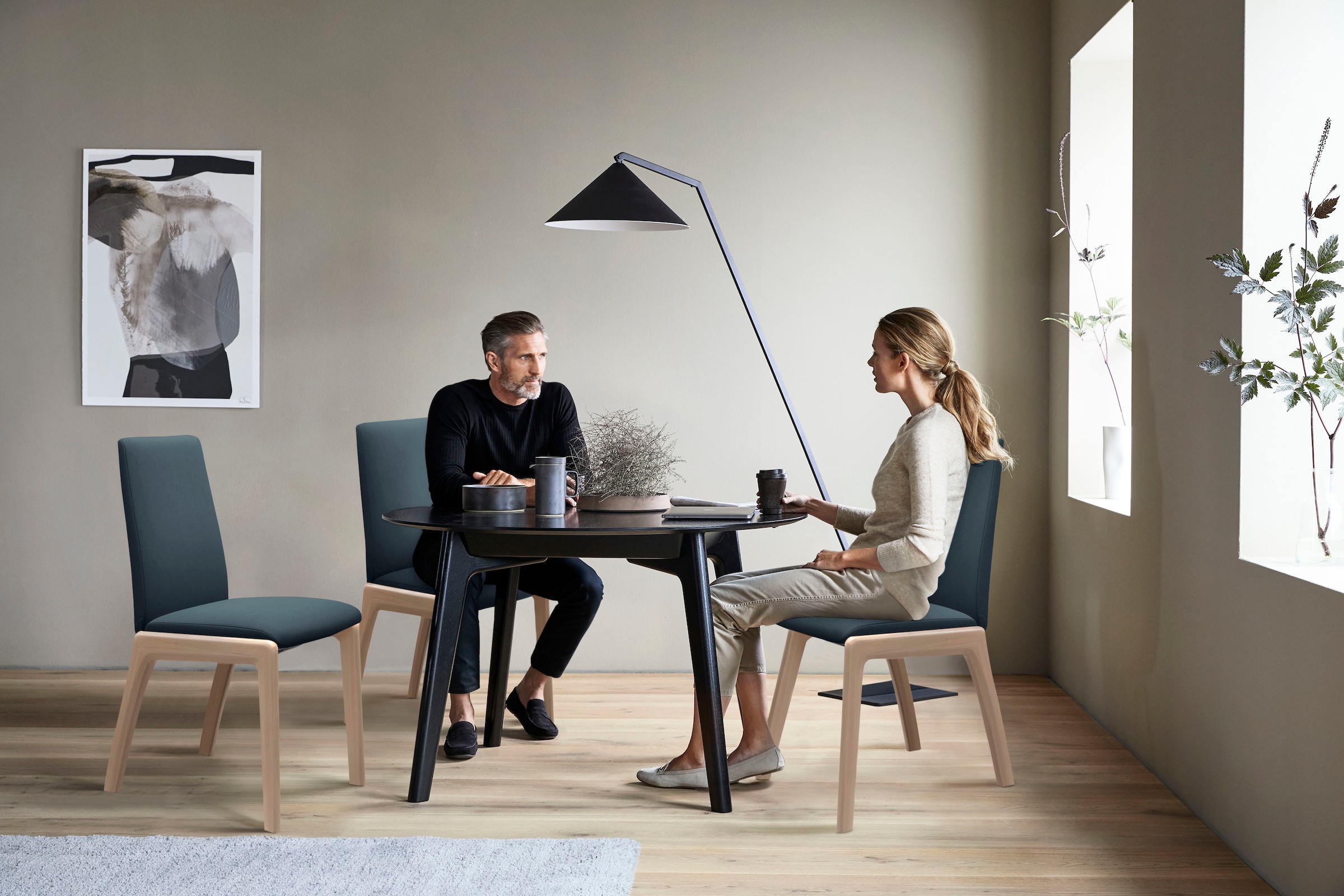 Stressless® Polsterstuhl »Laurel«, Microfaser DINAMICA, Low Back, Größe M, mit abgerundeten Beinen in Eiche gekalkt
