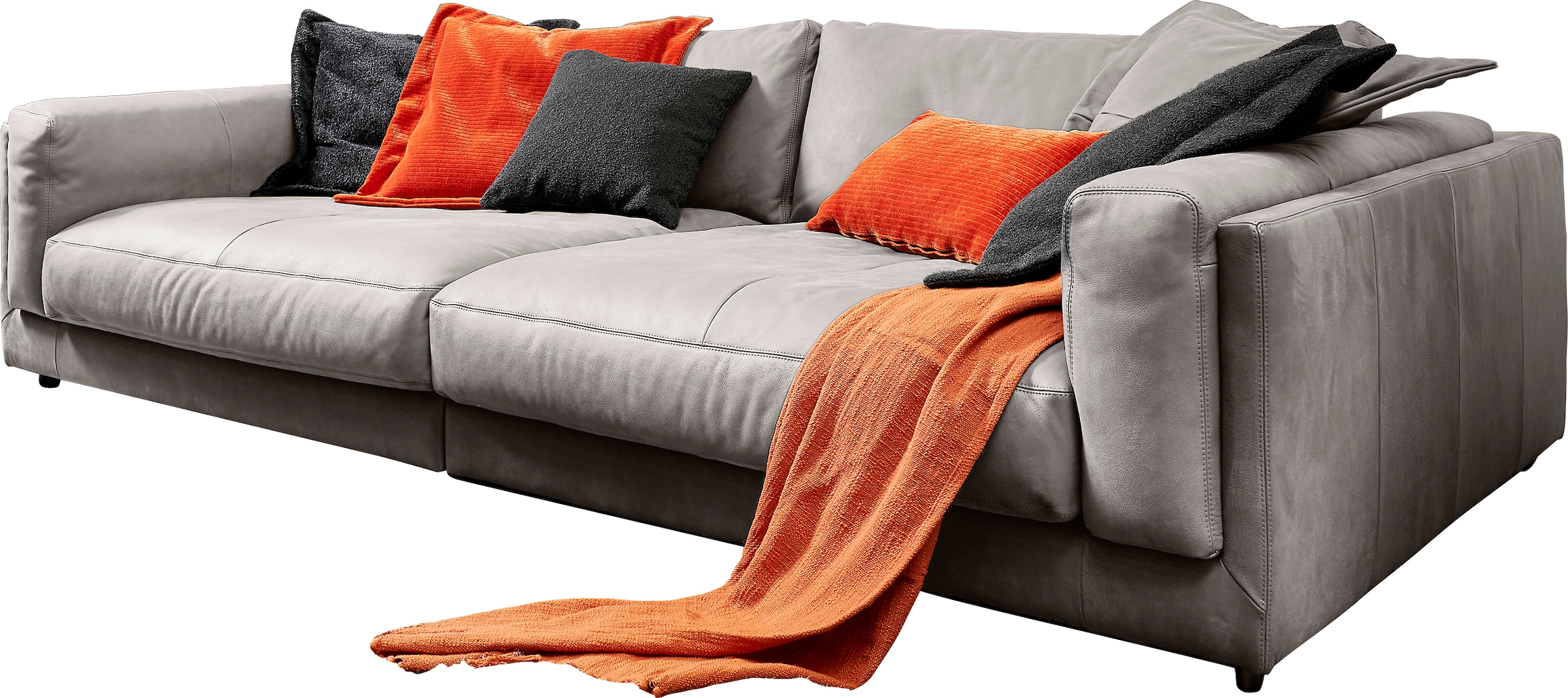 3C Candy Big-Sofa »Karalis mit extra großer Sitztiefe, elegantes Mega Sofa zum Relaxen,«, auch in Cord- oder Leder-Bezug, lose Kissen, loungige Bequemlichkeit