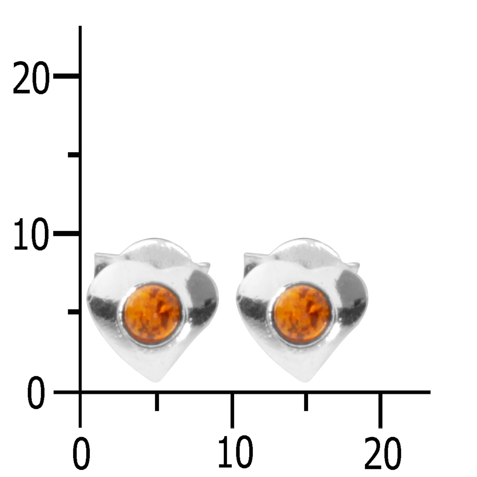 OSTSEE-SCHMUCK Paar Ohrstecker »- Herz - Silber 925/000 - Bernstein«