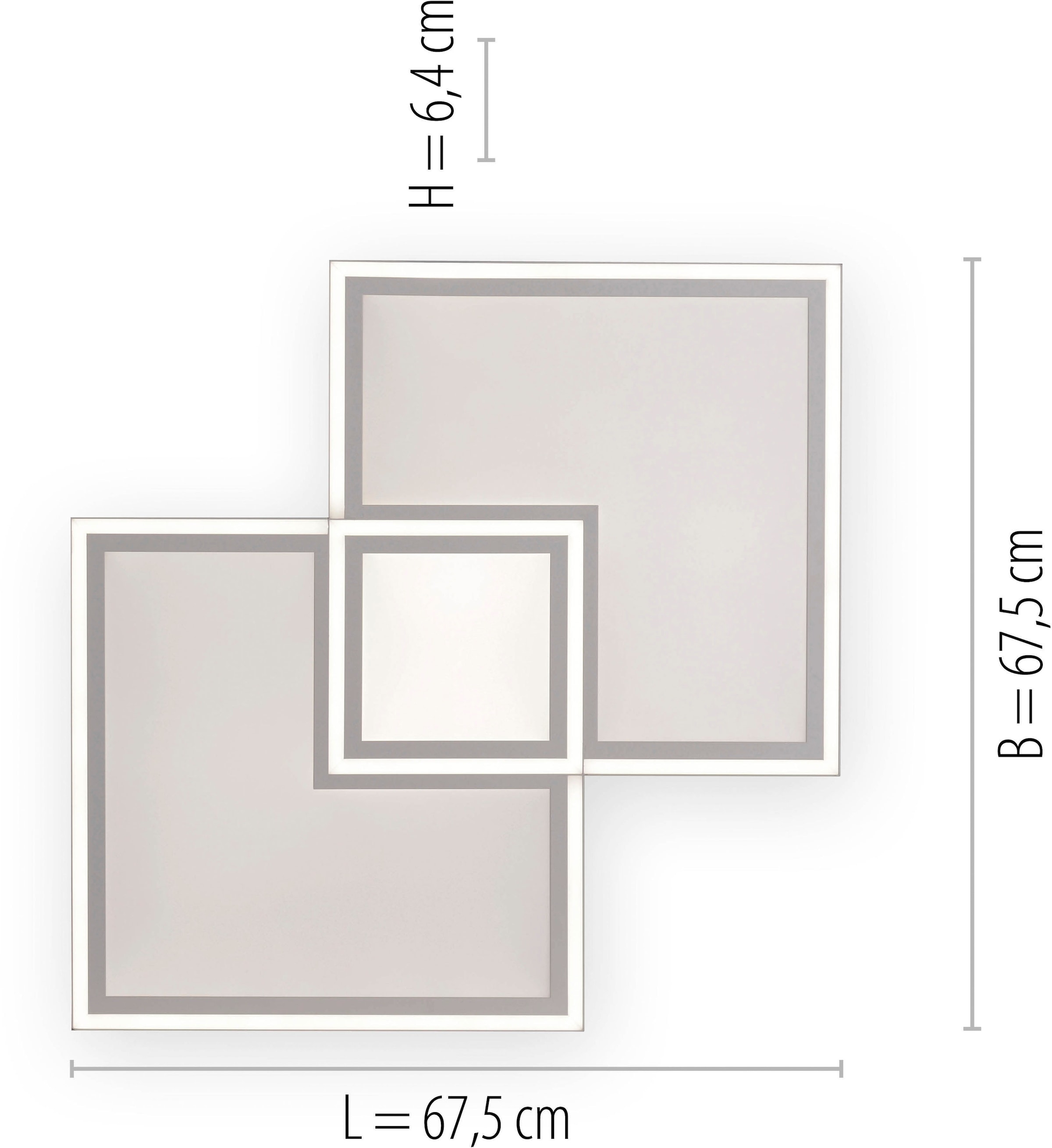 JUST LIGHT LED Panel »EDGING«, 1 flammig, Leuchtmittel LED-Board | LED fest integriert, dimmbar über Fernbedienung,Fernbedienung, Funk inkl.,Serienschalter