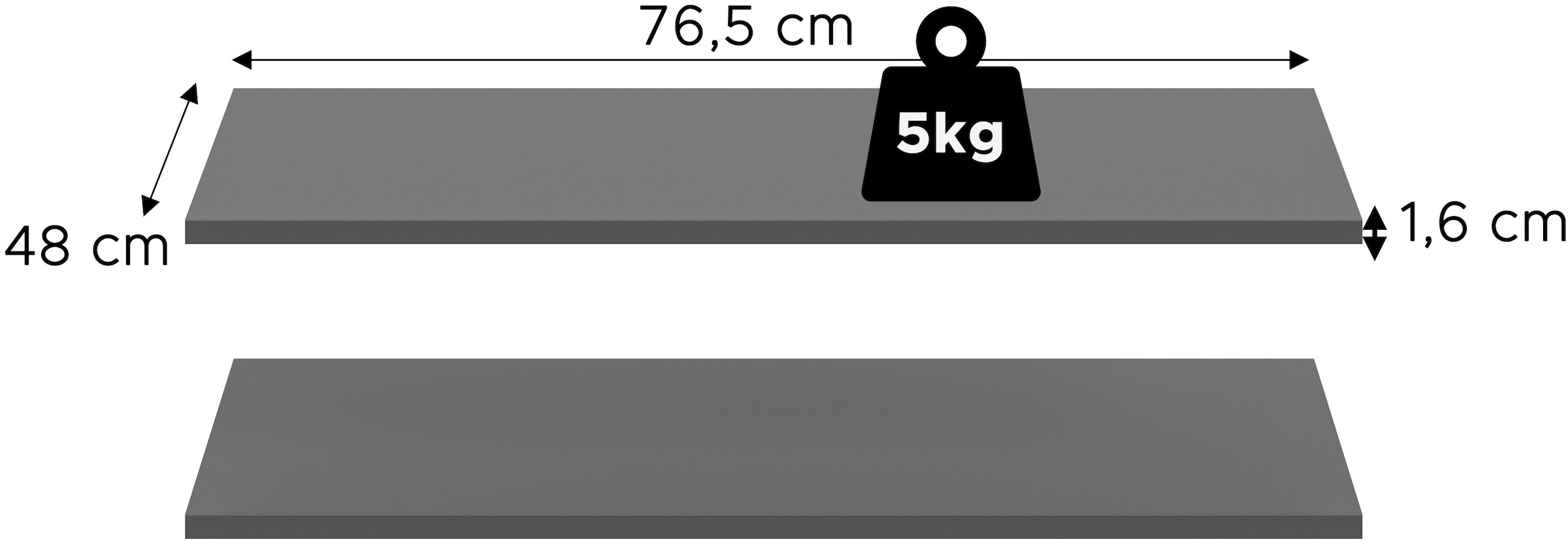 Home affaire Einlegeboden »Skarde, Einlegeböden 77 cm« 2 Stk. tlg. Skarde, Einlegeboden 2er Set, 77 cm