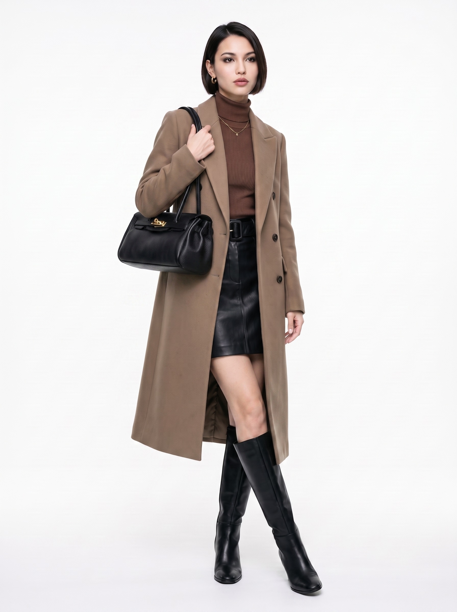 forty° Henkeltasche »Morvina« echt Leder, Made in Italy