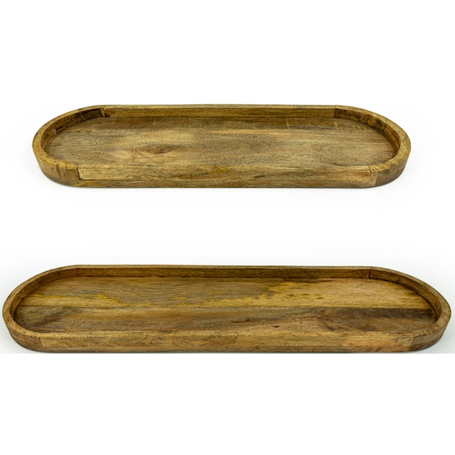 NOOR LIVING Tablett »Maritim«, (Set, 2 tlg.), Dekotablett aus Holz  bestellen | BAUR