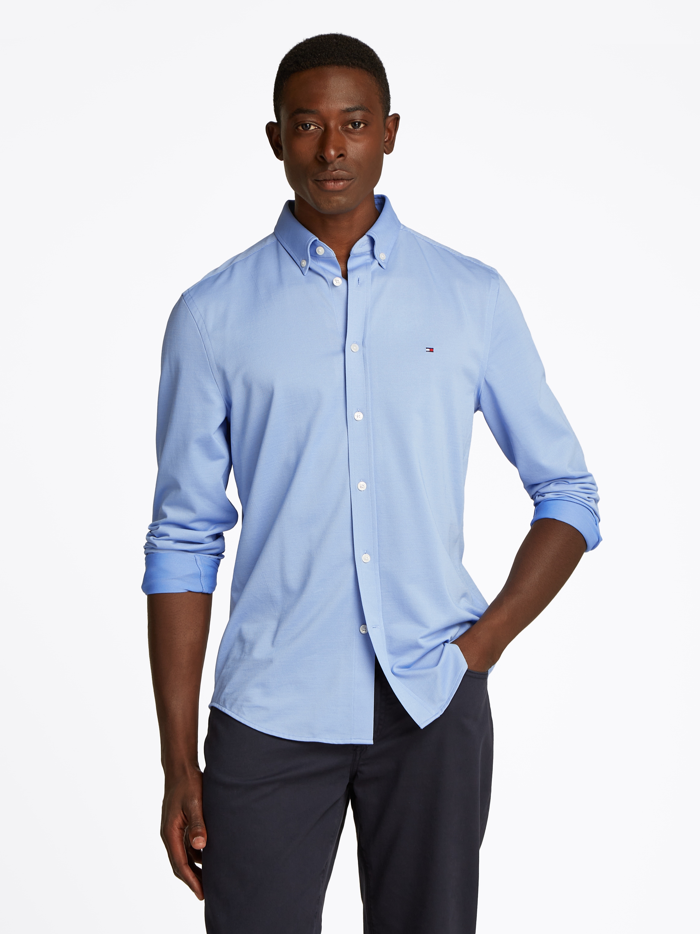 Tommy Hilfiger Langarmhemd "PERFORMANCE TWO TONE SF SHIRT" günstig online kaufen