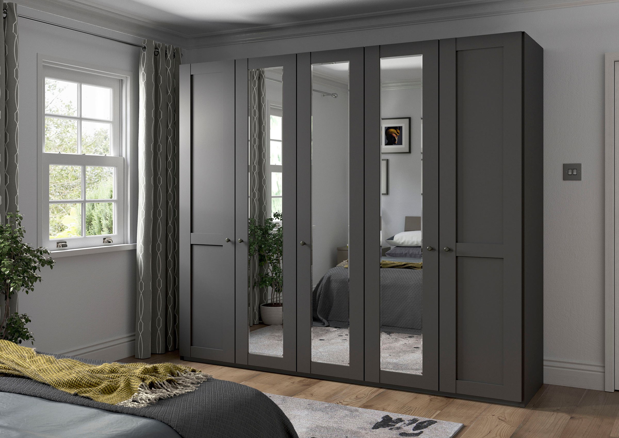 WIEMANN Drehtürenschrank »Göteborg, mit 95° Öffnungswinkel, Made in Germany«, inkl. Spiegel und Türendämpfung, moderner Landhausstil