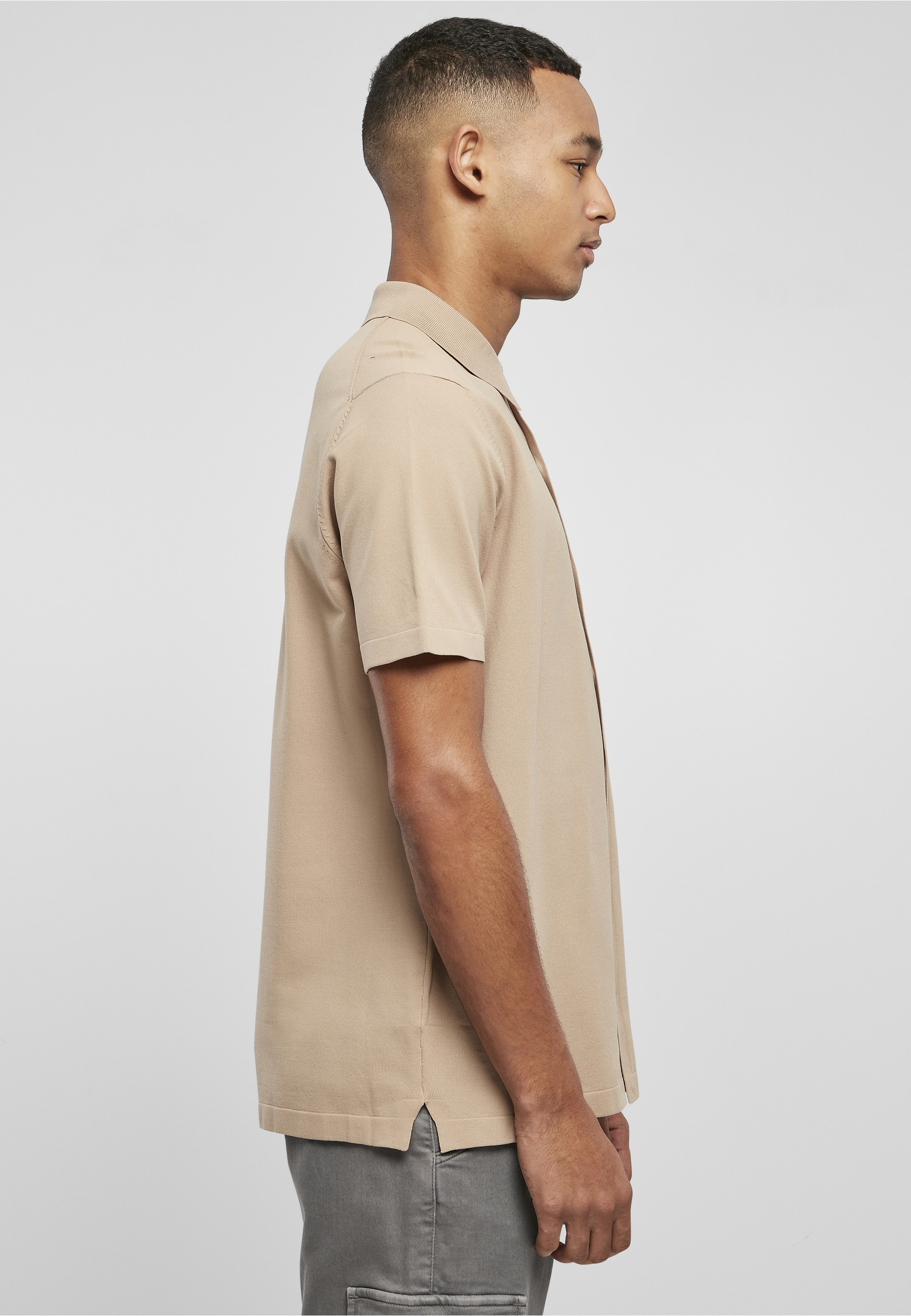 URBAN CLASSICS Langarmhemd »Urban Classics Herren Knitted Shirt« 1