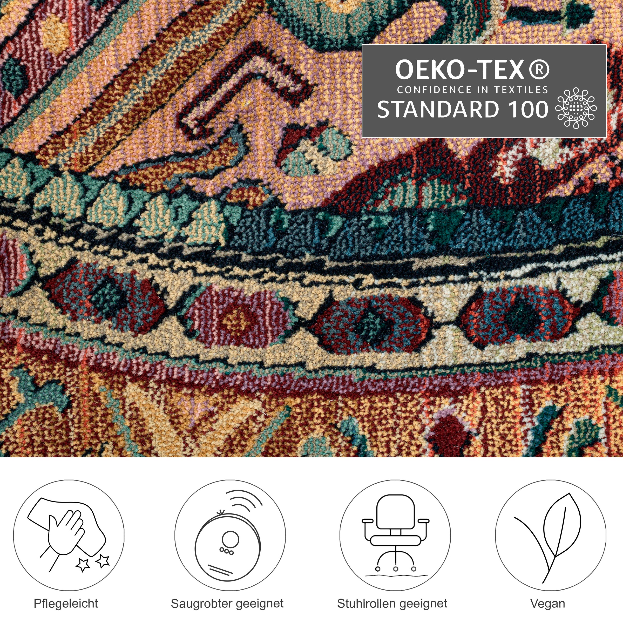 THEKO Teppich "Gabiro 13" rund 10 mm Höhe gewebt, Orient-Optik, ideal im Wo günstig online kaufen