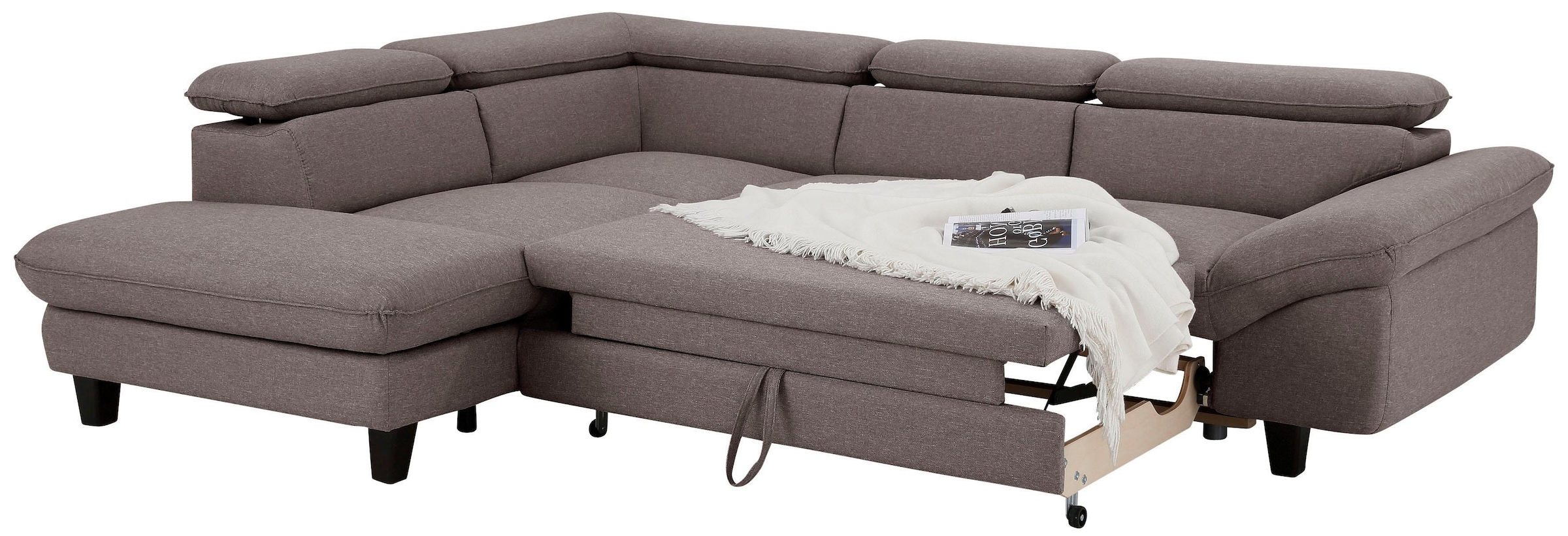 Home affaire Ecksofa »Pilot L-Form«, mit Kopfteilverstellung, optional Bettfunktion und Bettkasten