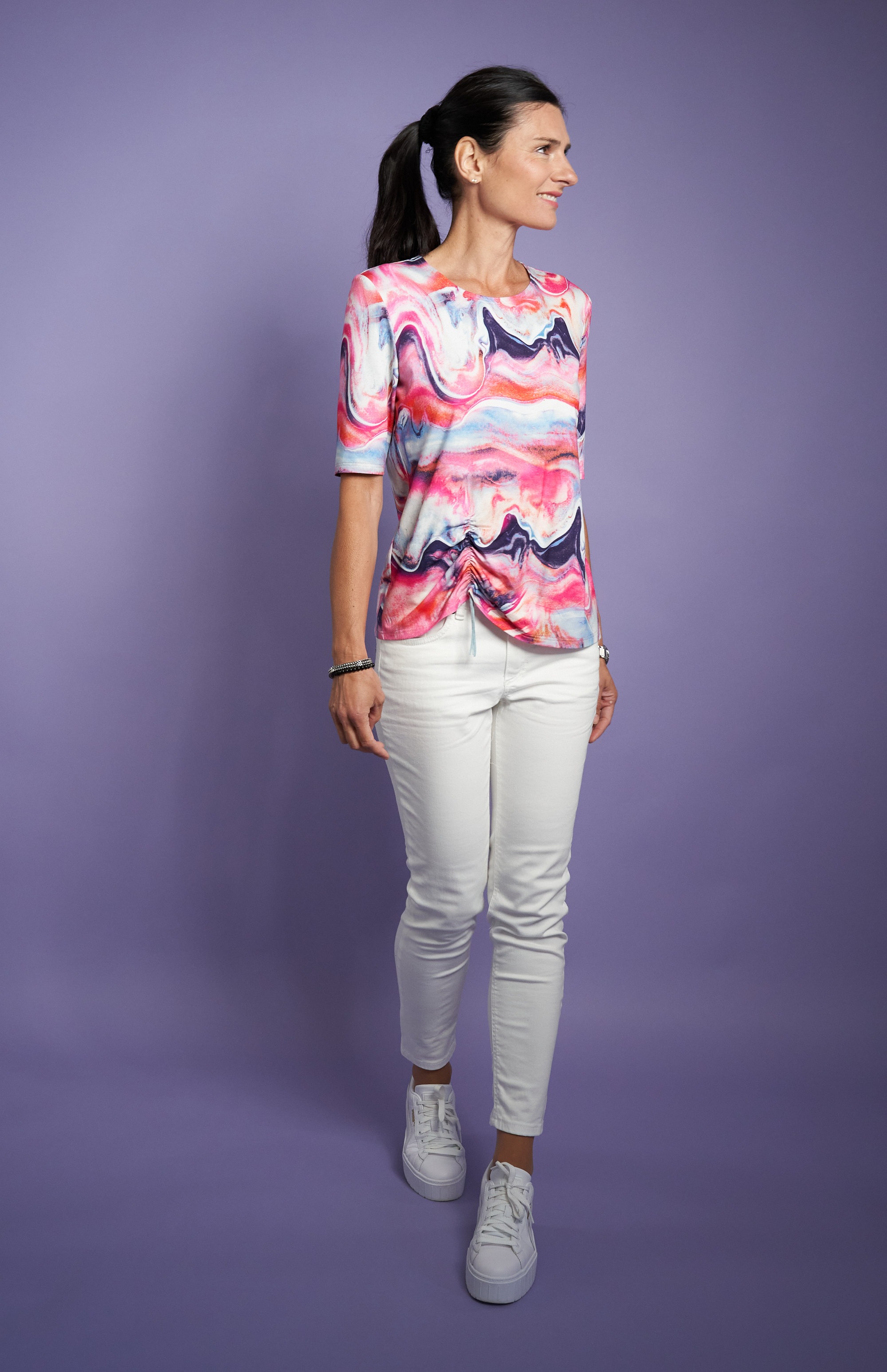 Seidel Moden Kurzarmshirt, mit All-Over Print, MADE IN GERMANY