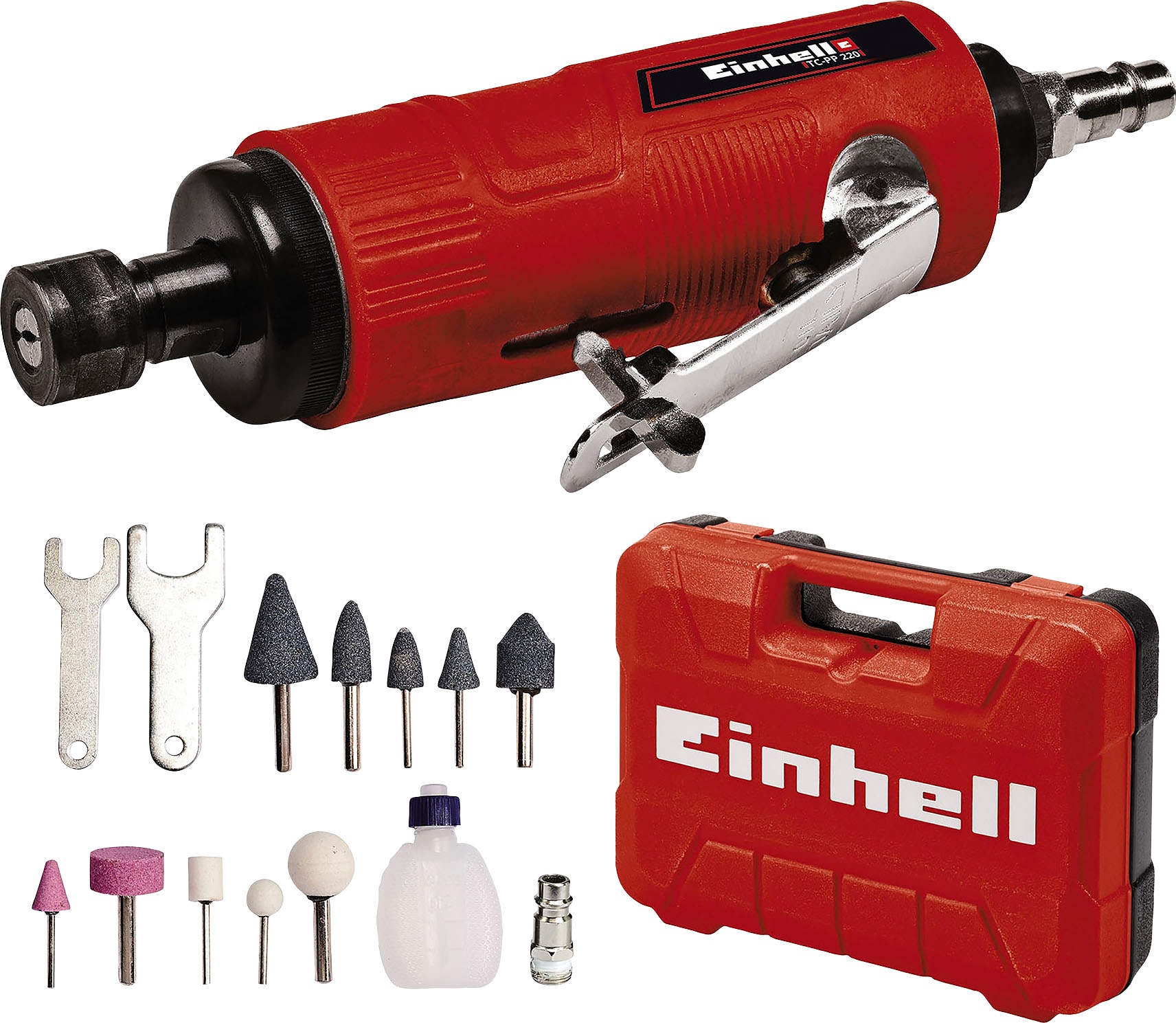 Einhell Druckluft-Stabschleifer "TC-PP 220", (Set), 6,3 bar, inkl. Zubehör und Aufbewahrungskoffer