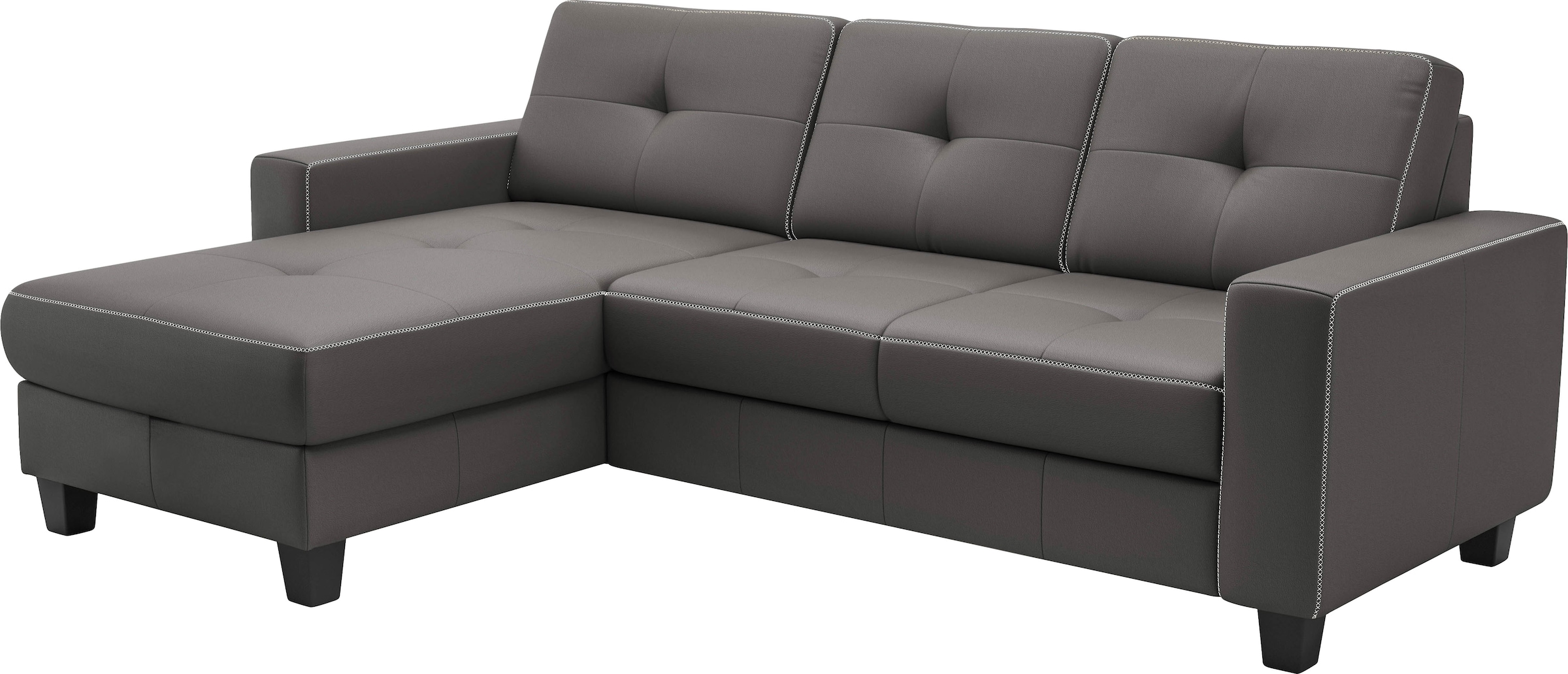 Places of Style Ecksofa »Varese«, wahlweise mit Bettfunktion und Bettkasten