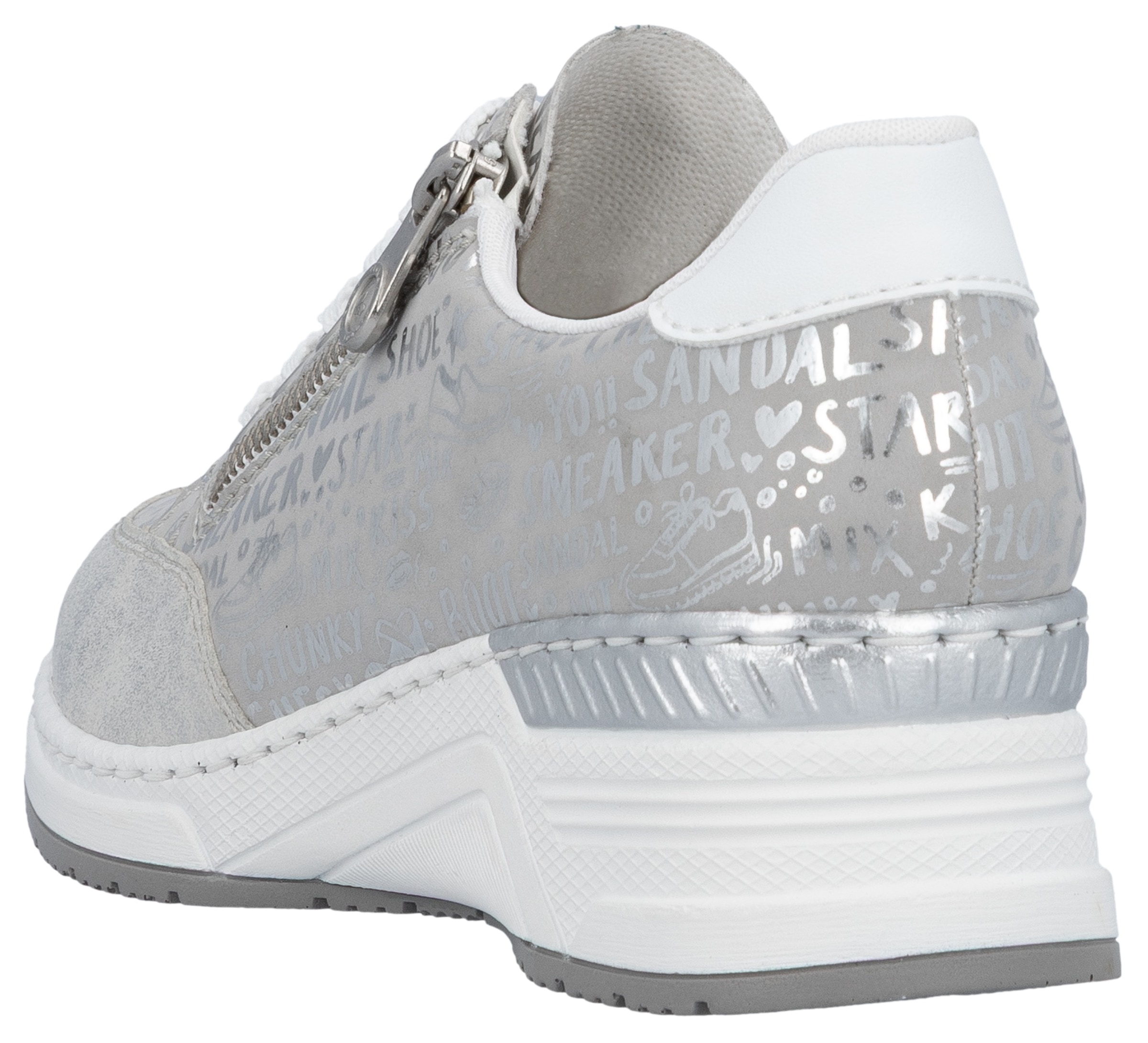 Rieker Sneaker  mit Lettern bedruckt, Freizeitschuh, Halbschuh, Schnürschuh