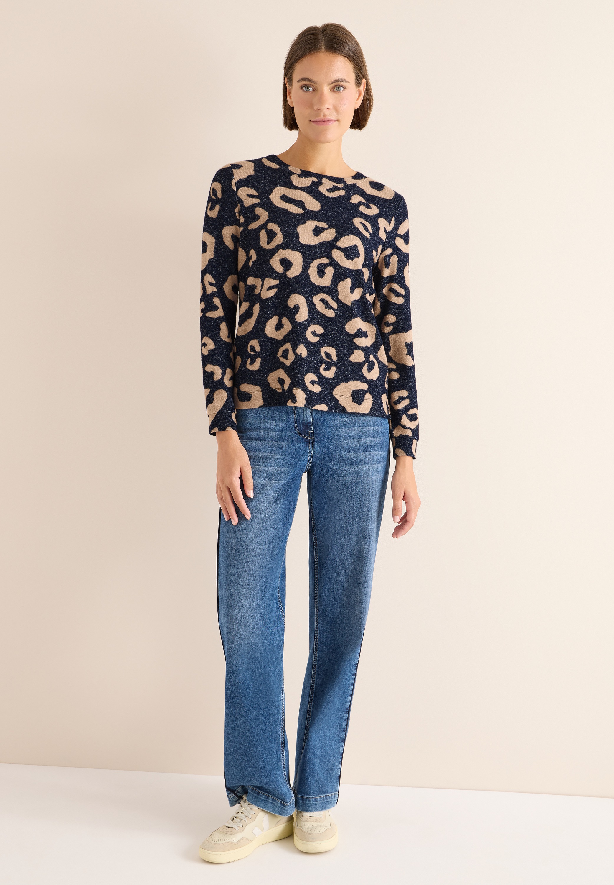 Cecil Langarmshirt, aus softem Materialmix