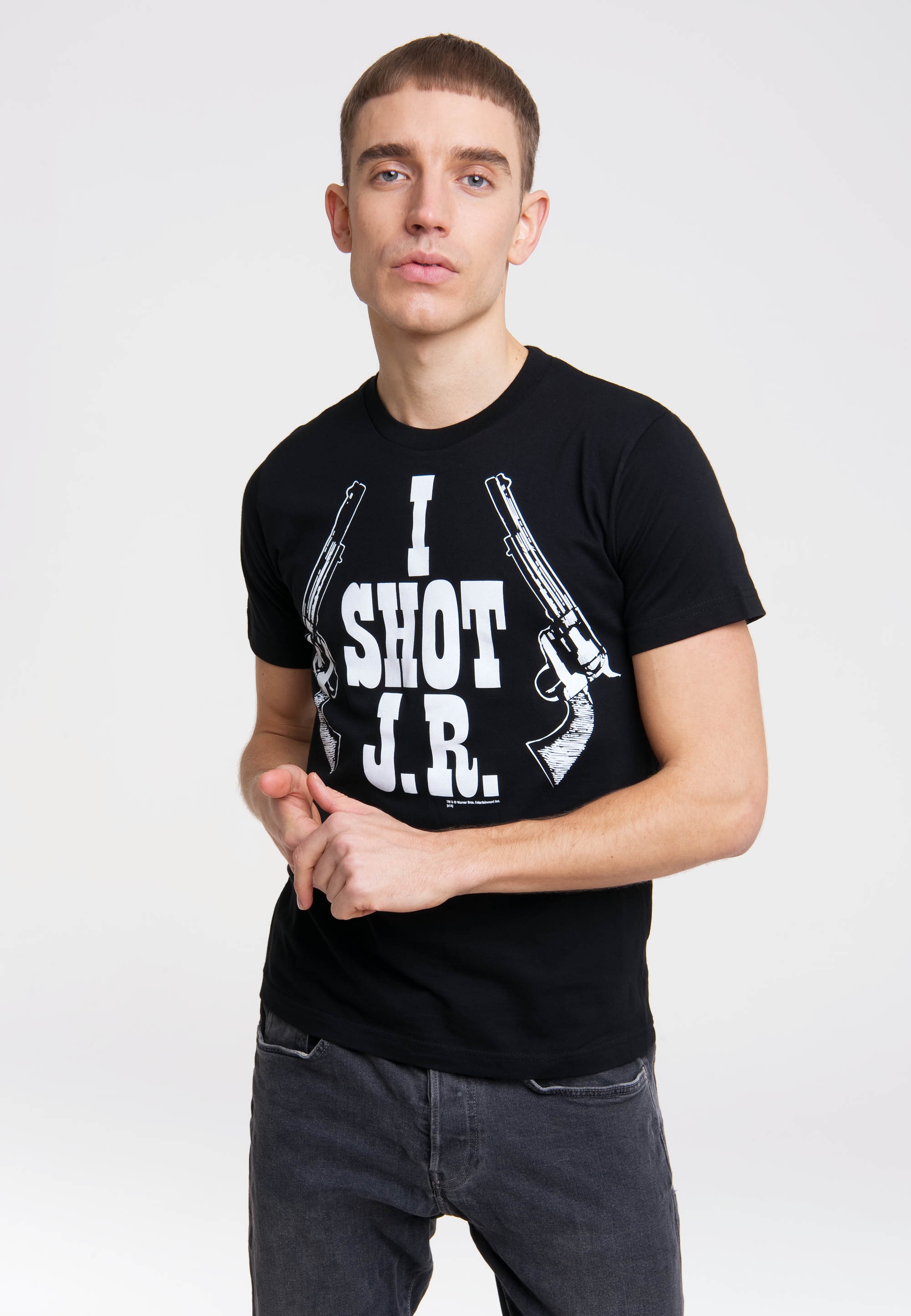 LOGOSHIRT T-Shirt »Dallas - I Shot J.R.«, mit J.R. Ewing-Frontdruck