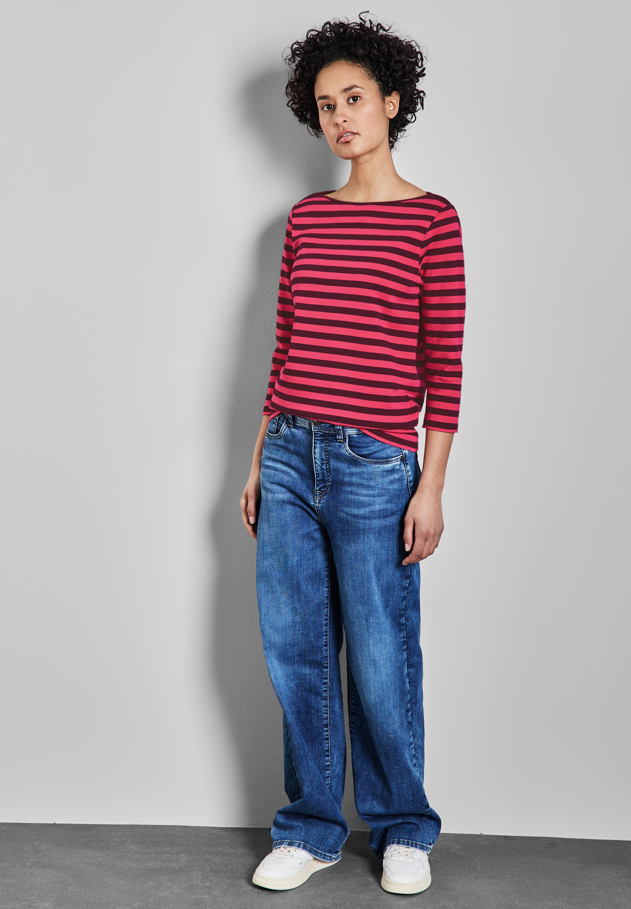 STREET ONE 3/4-Arm-Shirt iš grynos Baumwolle