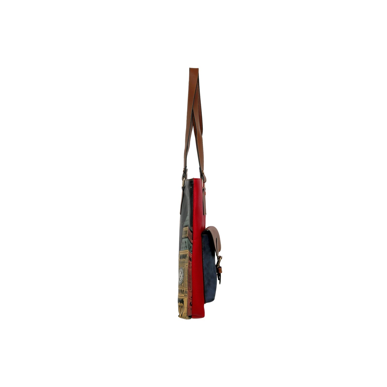 DOGO Umhängetasche »Multi Pocket Bag Shopper-Tasche It's The Time For London Damen«, Handgefertigt
