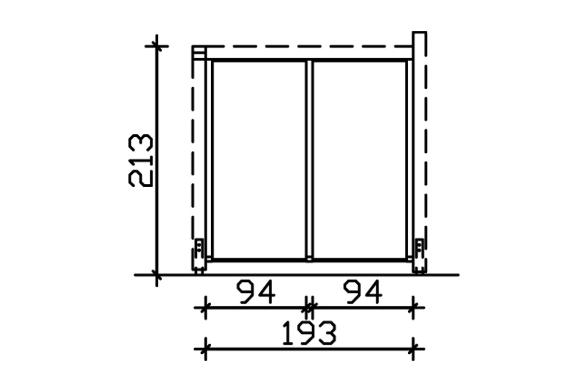 Skanholz Carport-Seitenwand, m. Polycarbonat, freistehend