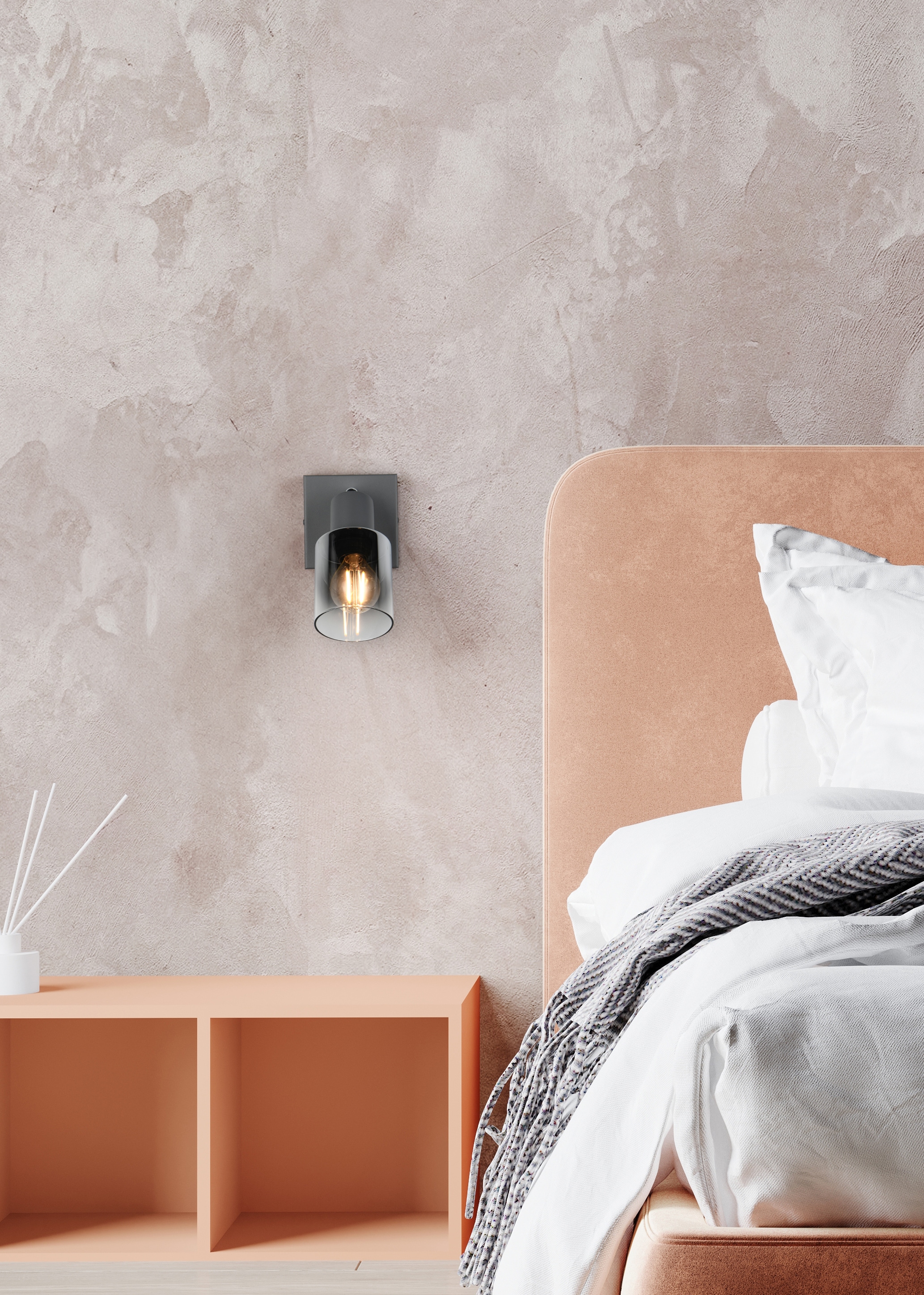 REALITY Leuchten Deckenstrahler »CADIZ, Spot 1-flammig, exkl 1xE14 max 10W, Glas anthrazit, verspiegelt«, 1 flammig, Leuchtmittel E14 | Leuchtmittel wechselbar, verstellbarer Spot als Wandstrahler oder Deckenstrahler mit Glasschirm