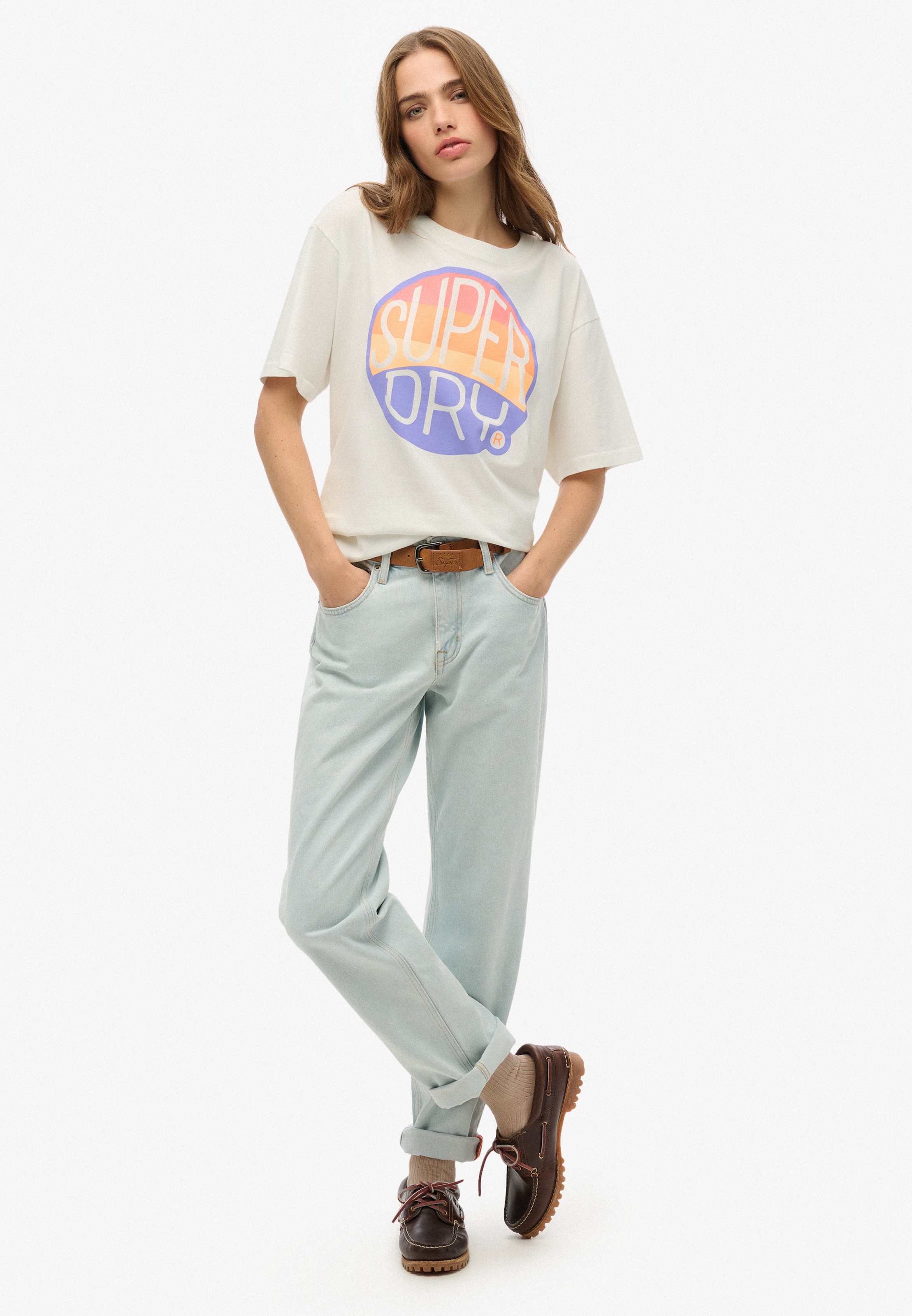Superdry Rundhalsshirt »SU-NEON RAINBOW OVERSIZED TEE«