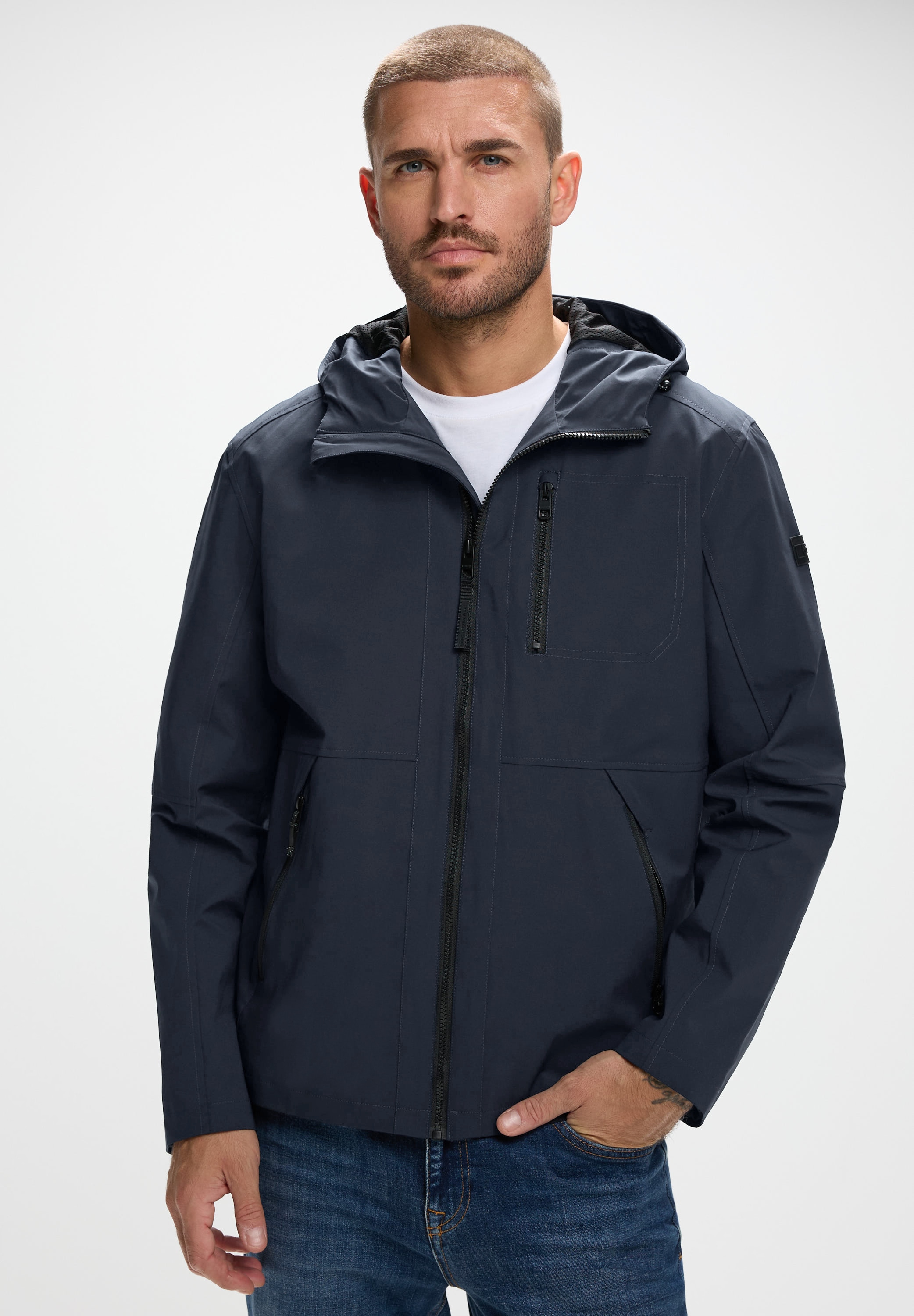 STREET ONE MEN Steppjacke mit Kapuze mit Kapuze mit Tunnelzugband günstig online kaufen